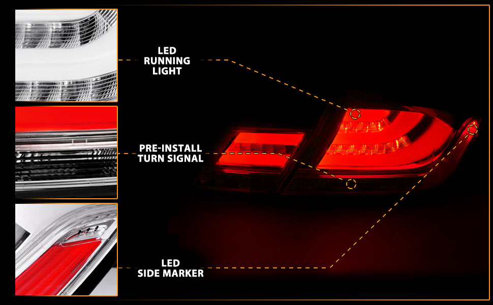 HONDA CIVIC 13-UP 4DR LED TAIL LIGHTS ALL CHROME (4 PCS)