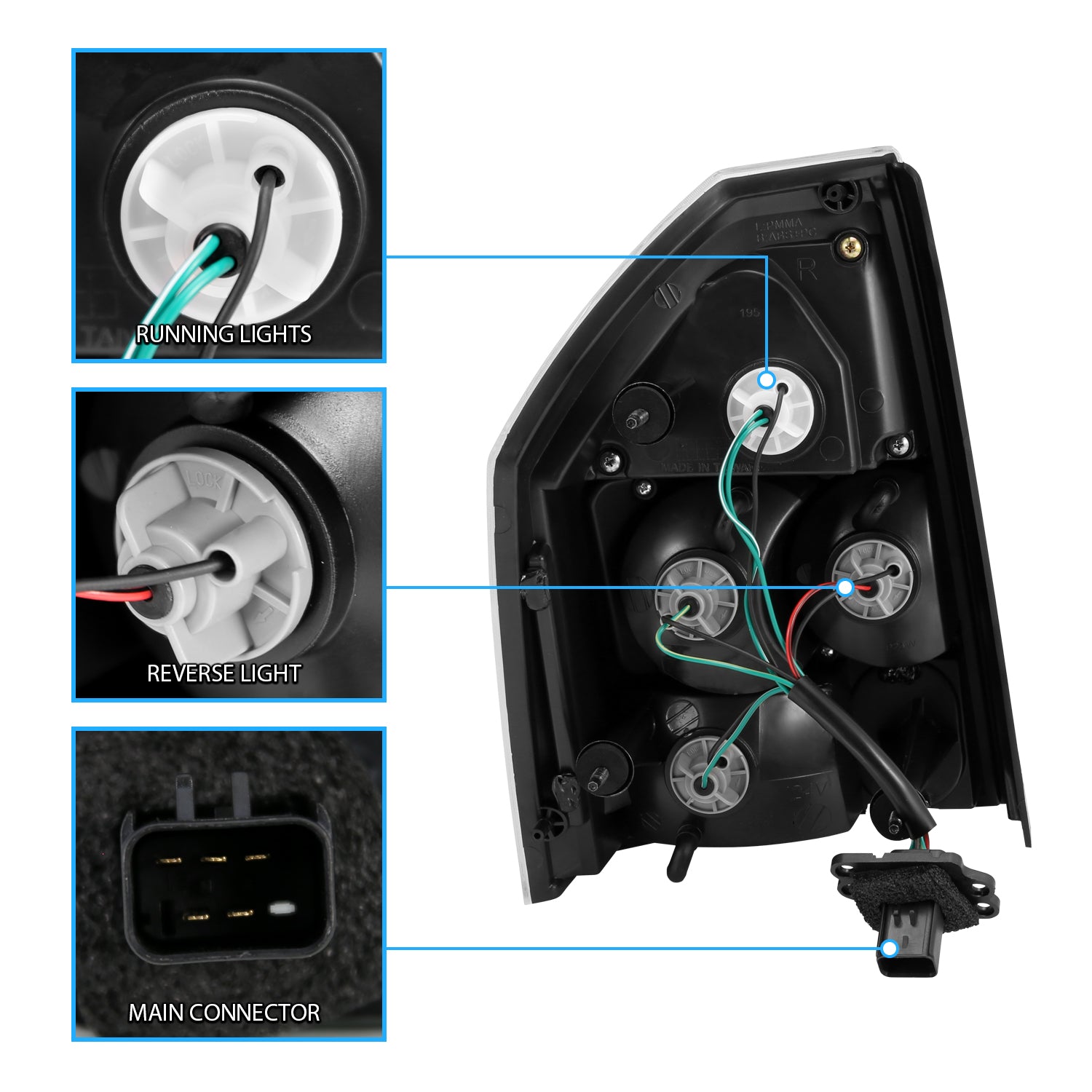 CHRYSLER 300/300C 05-07 LED TAIL LIGHTS CHROME