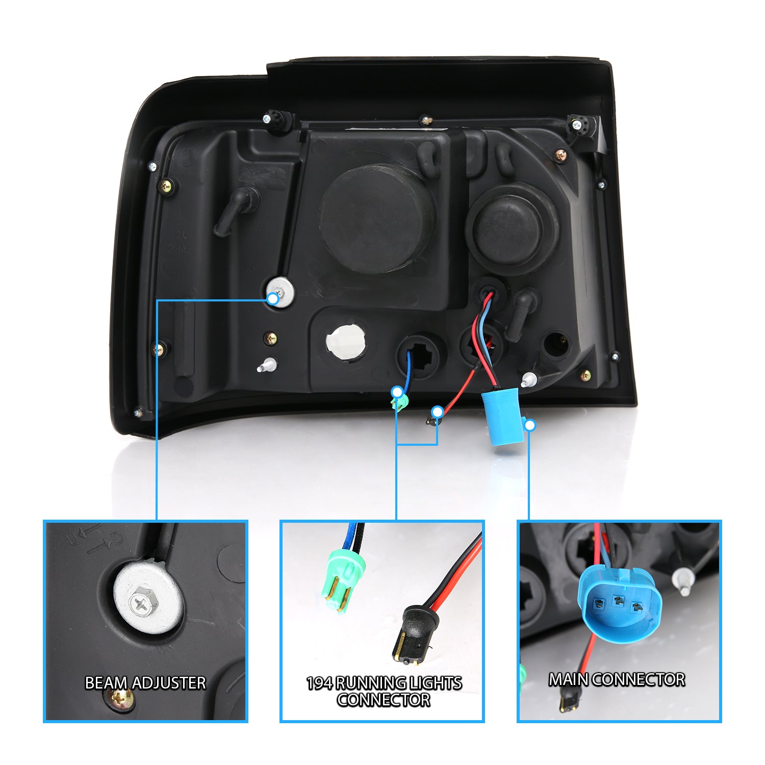 FORD F-150/F-250/BRONCO 92-96 PROJECTOR HALO HEADLIGHTS CHROME W/ SIDE MARKERS W/ PARKING LIGHTS