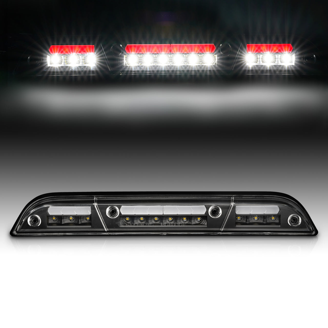 FORD F-150 2015 LED 3RD BRAKE LIGHTS G2 BLACK HOUSING CLEAR LENS