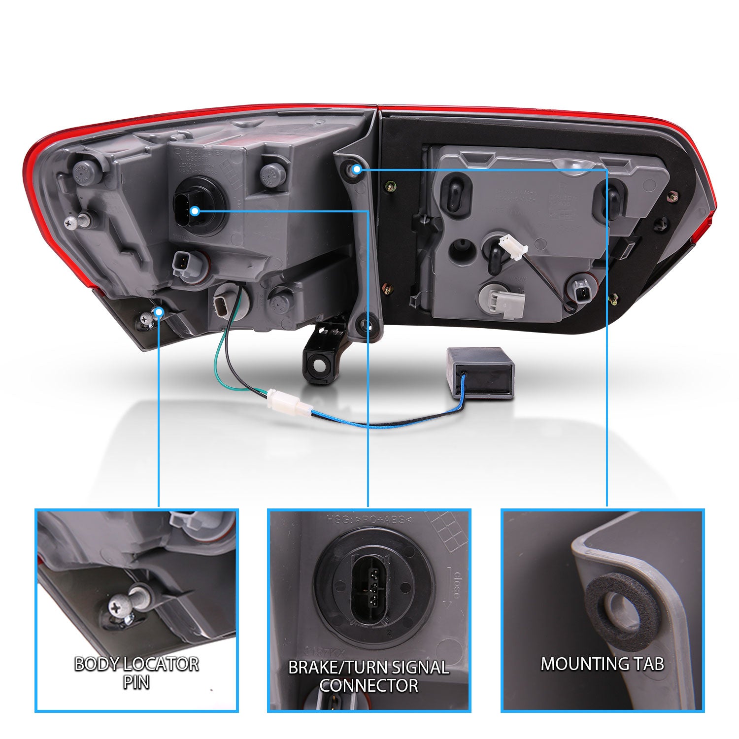 JEEP GRAND CHEROKEE 14-17 LED TAIL LIGHTS RED/SMOKE (4PCS) (BLACK EDGE)