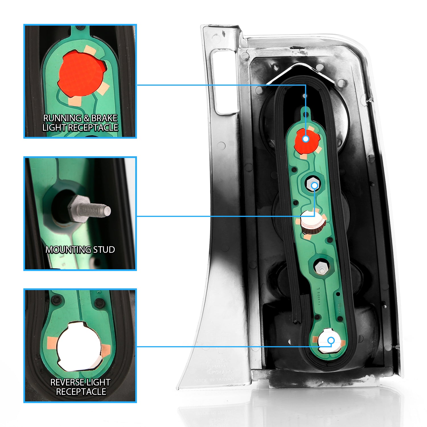 SCION XB 03-07 TAIL LIGHTS BLACK