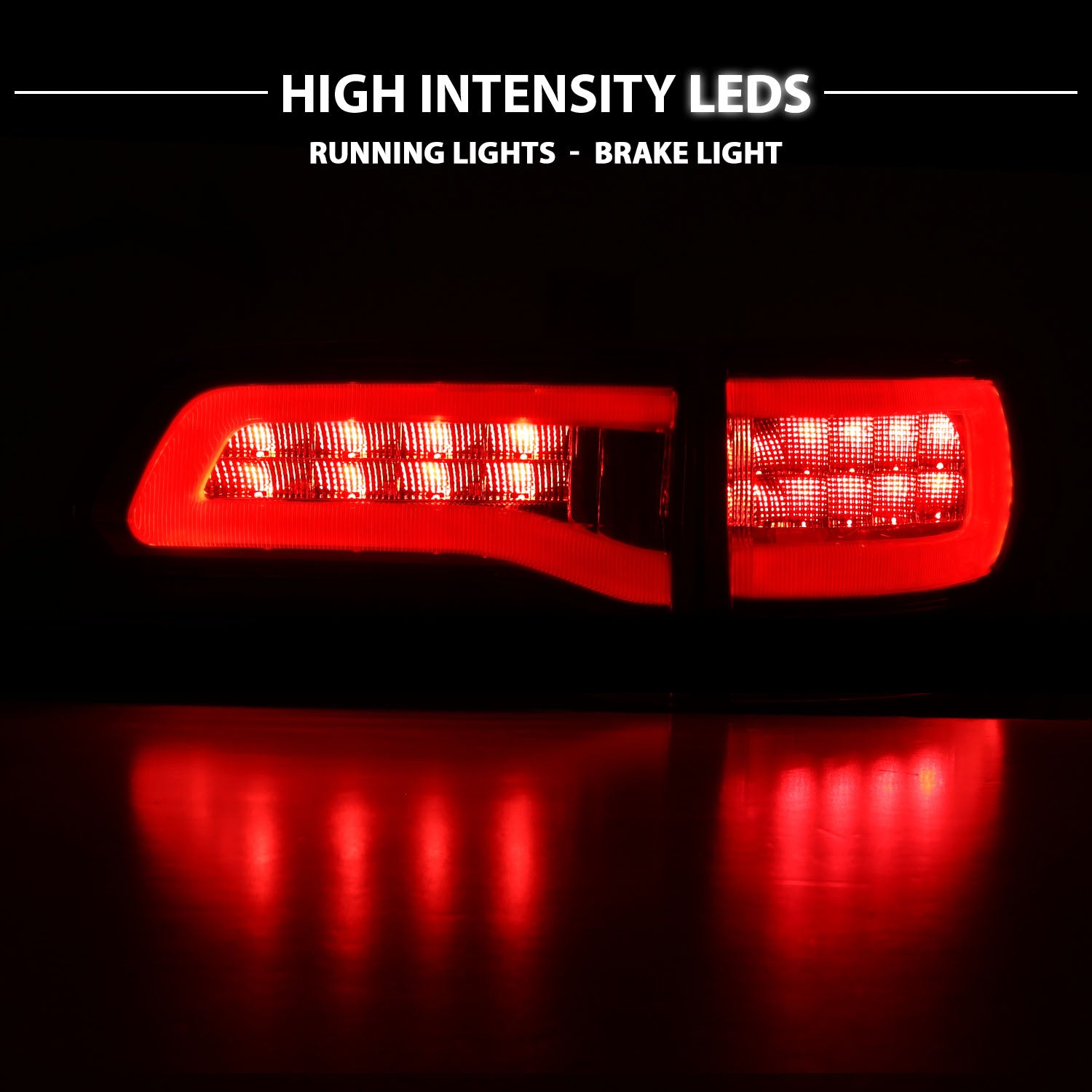 JEEP GRAND CHEROKEE 14-17 LED TAIL LIGHTS RED/SMOKE (4PCS) (BLACK EDGE)