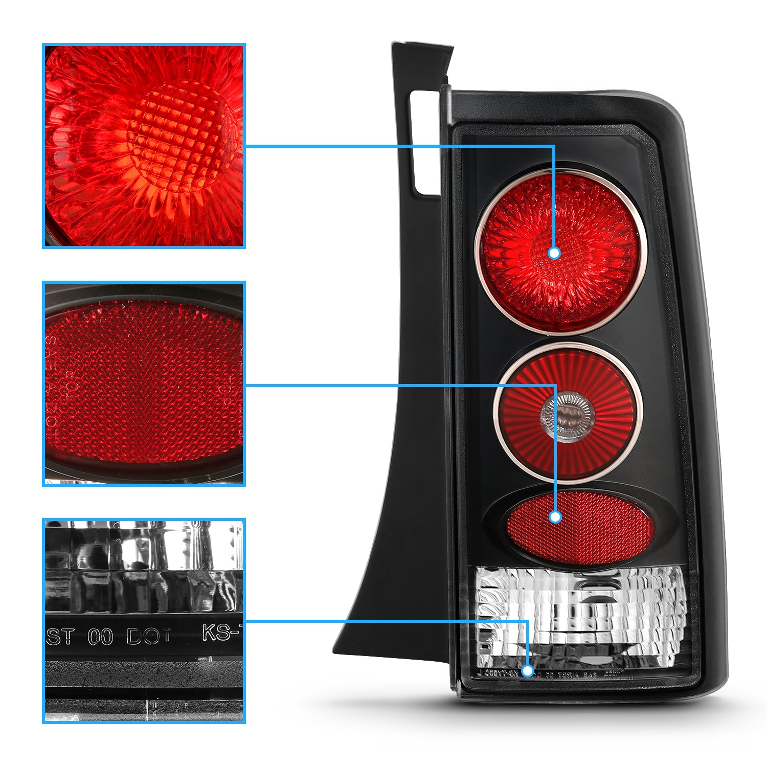 SCION XB 03-07 TAIL LIGHTS BLACK