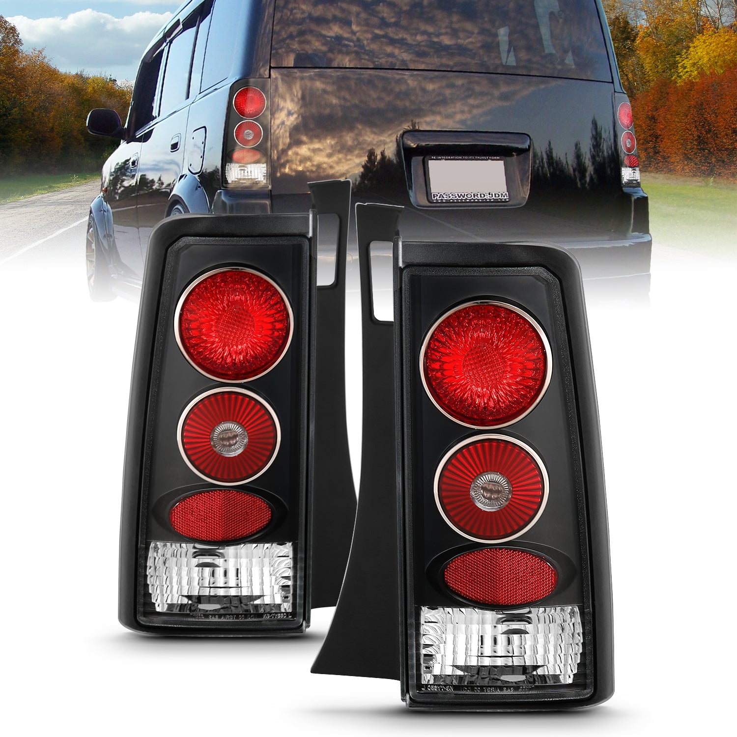 SCION XB 03-07 TAIL LIGHTS BLACK