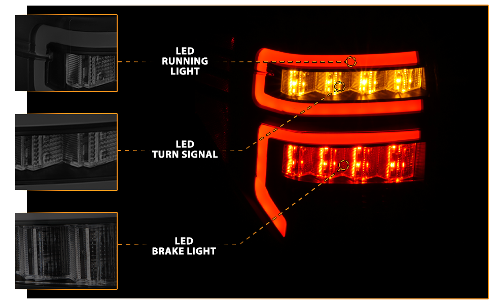 TOYOTA 4 RUNNER 14-23 TAIL LIGHTS BLACK HOUSING SMOKE LENS RED LIGHT BAR