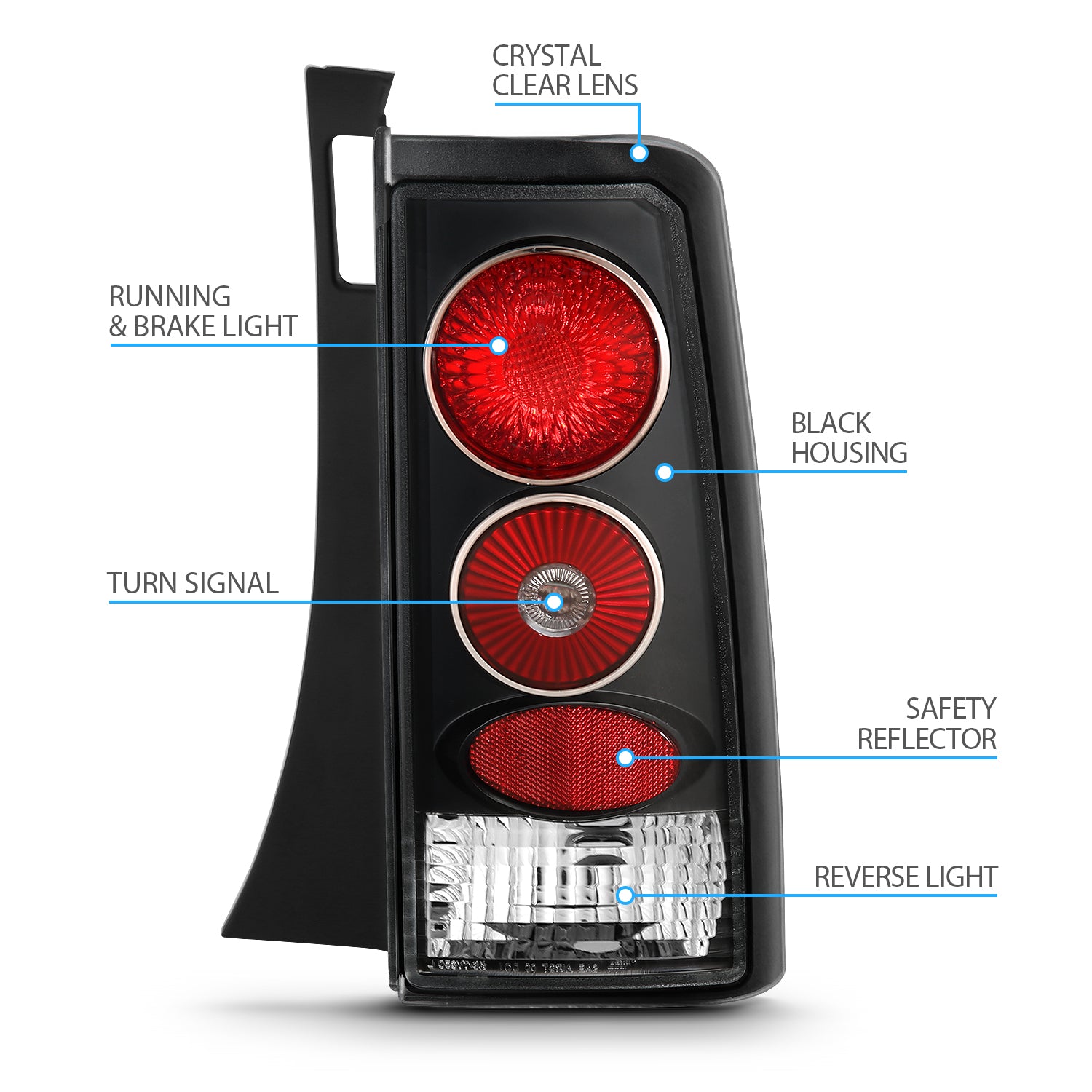 SCION XB 03-07 TAIL LIGHTS BLACK