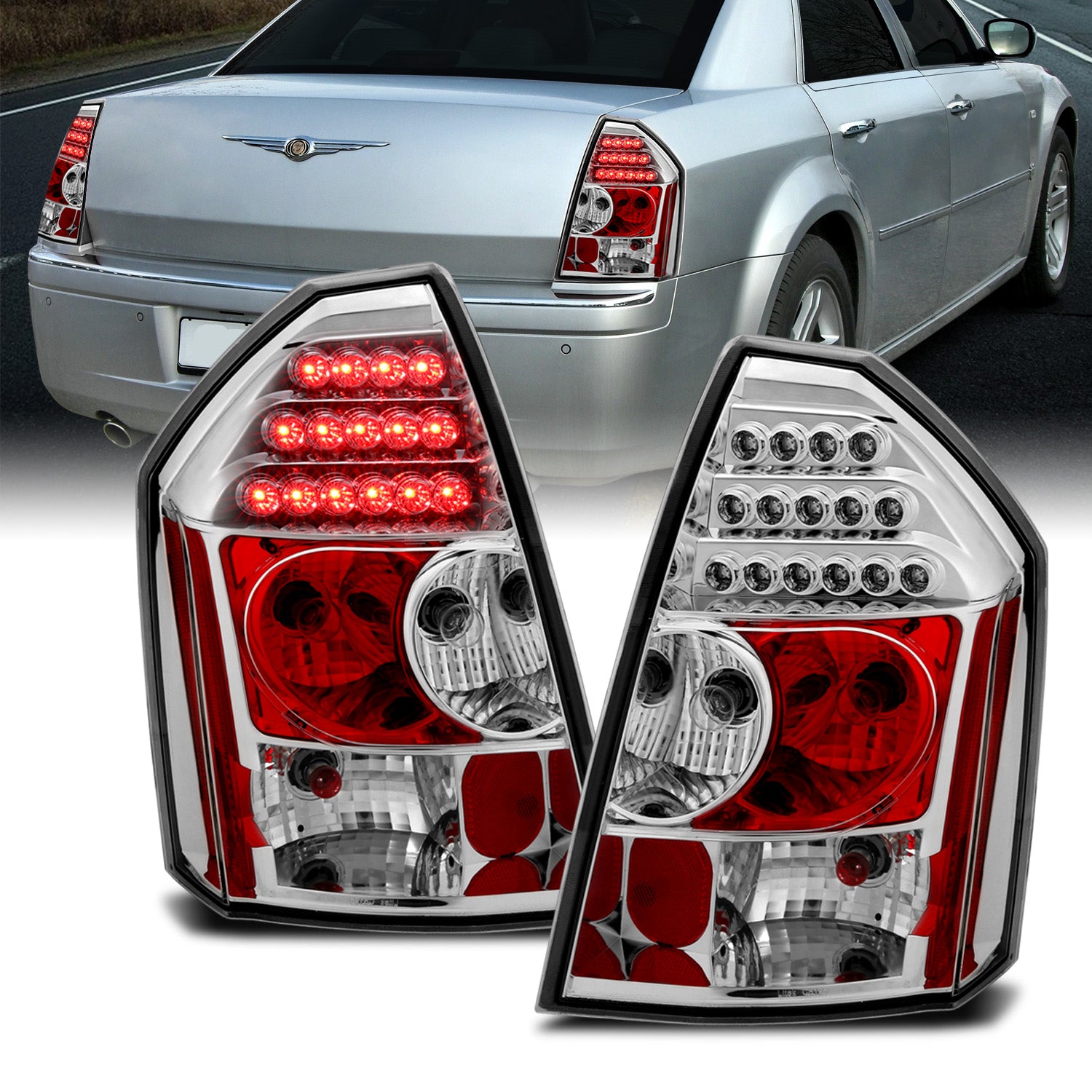 CHRYSLER 300/300C 05-07 LED TAIL LIGHTS CHROME