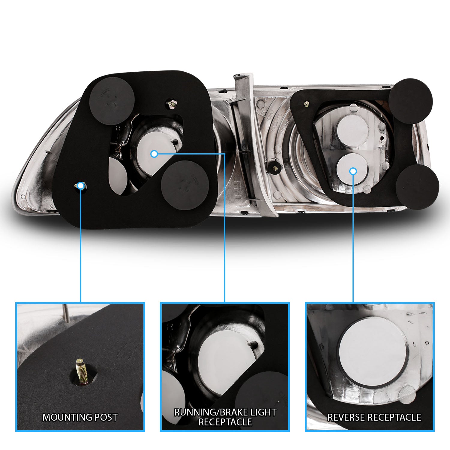 HONDA CIVIC 96-00 2DR TAIL LIGHTS BLACK