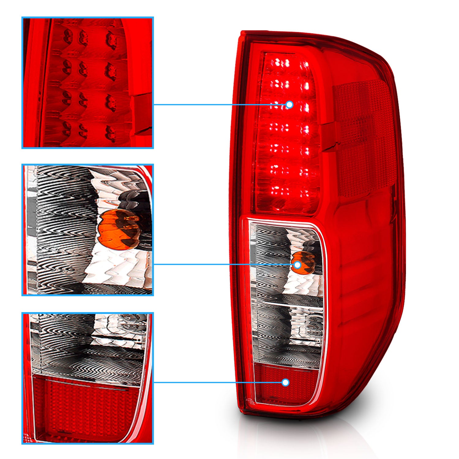 NISSAN FRONTIER 05-08  LED TAIL LIGHTS RED/CLEAR