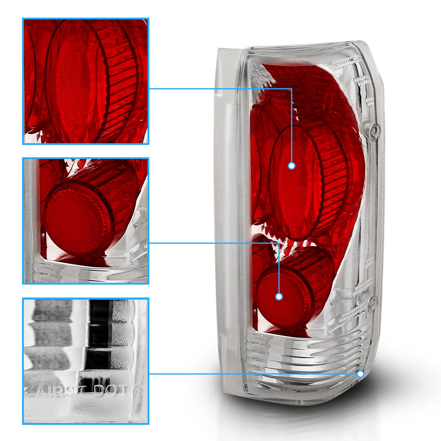 FORD F150 89-96/BRONCO 87-96 TAIL LIGHTS CHROME