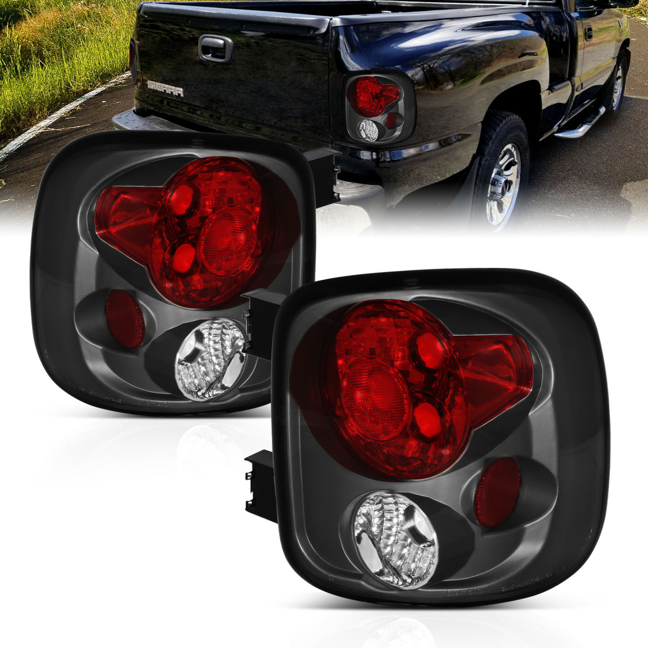 CHEVY SILVERADO/SIERRA STEPSIDE 99-02 TAIL LIGHTS SMOKE