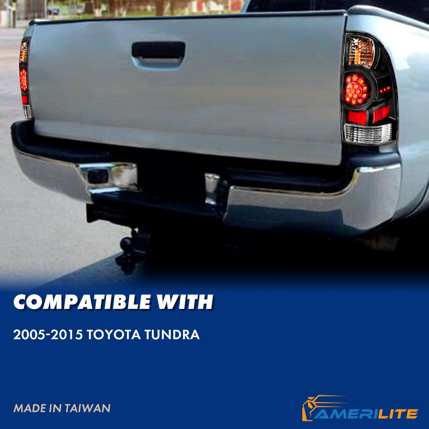 TOYOTA TACOMA 05-06 LED TAIL LIGHTS BLACK HOUSING CLEAR LENS
