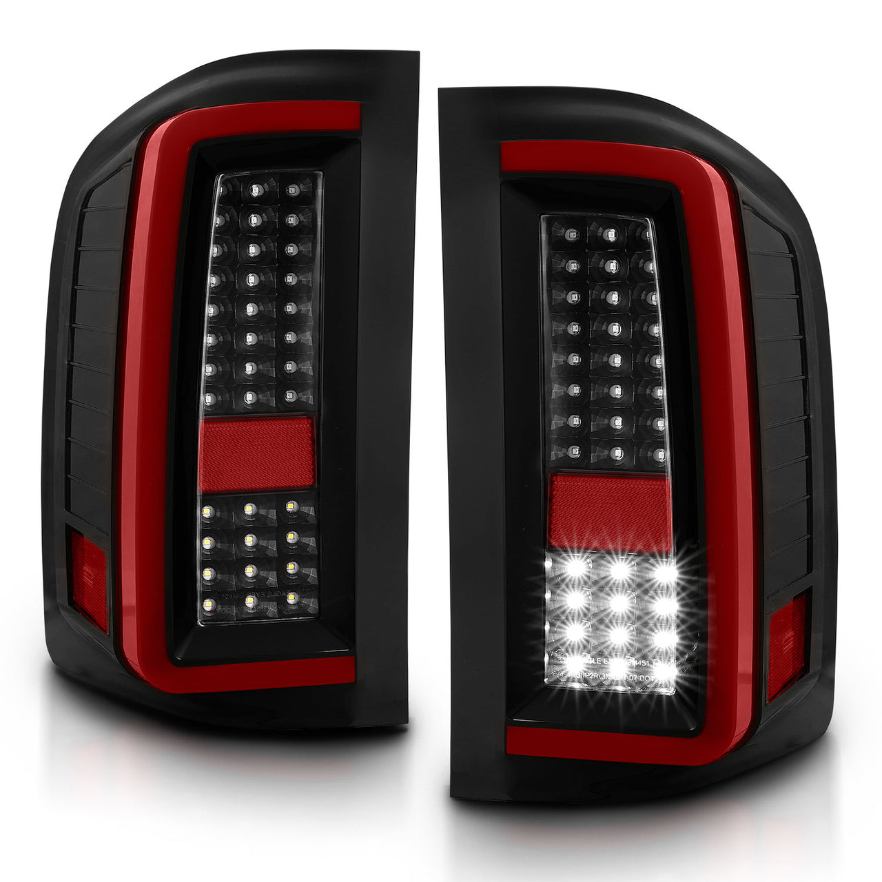CHEVY SILVERADO 1500/2500/3500 07-10/HYBRID 09/GMC SIERRA 07-09 LED TAIL LIGHTS G2 BLACK