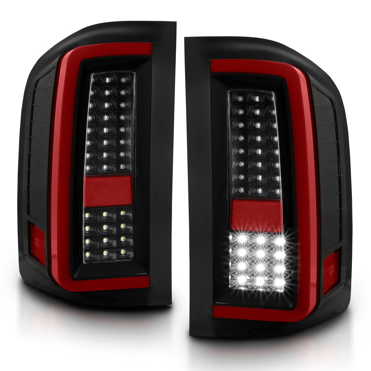 CHEVY SILVERADO 1500/2500/3500 07-10/HYBRID 09/GMC SIERRA 07-09 LED TAIL LIGHTS G2 BLACK
