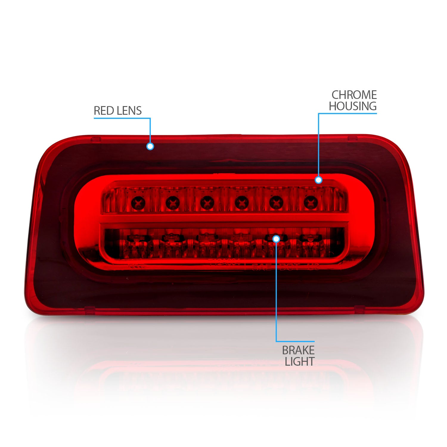 CHEVY S-10/GMC SONOMA 94-04 LED 3RD BRAKE LIGHT ALL RED (ONLY FOR STANDARD CAB MODEL)
