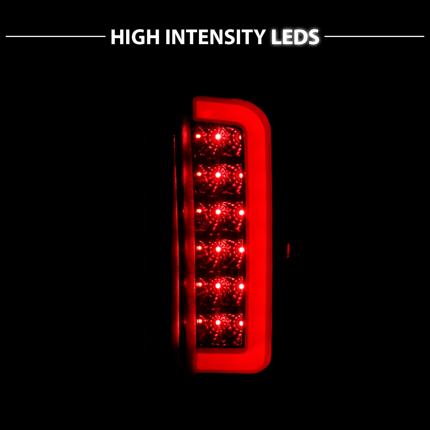 FORD F150 89-97/BRONCO 87-96 TAIL LIGHTS BLACK HOUSING SMOKE LENS W/C BAR