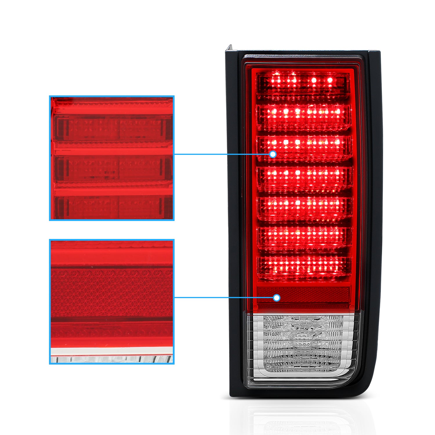 GMC HUMMER H2 SUV 03-09 LED TAIL LIGHTS RED/CLEAR