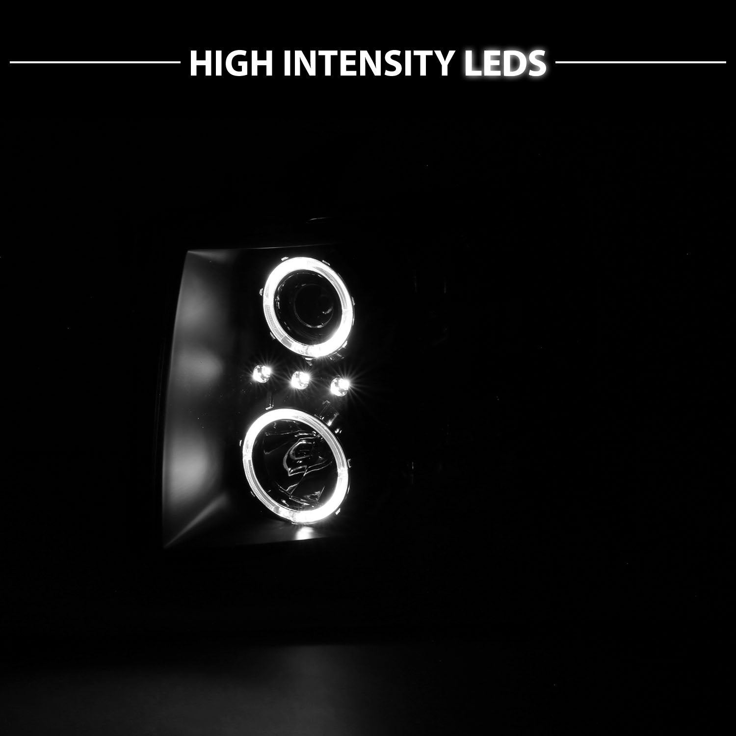 CHEVY SILVERADO 07-13 PROJECTOR HEADLIGHTS BLACK CLEAR