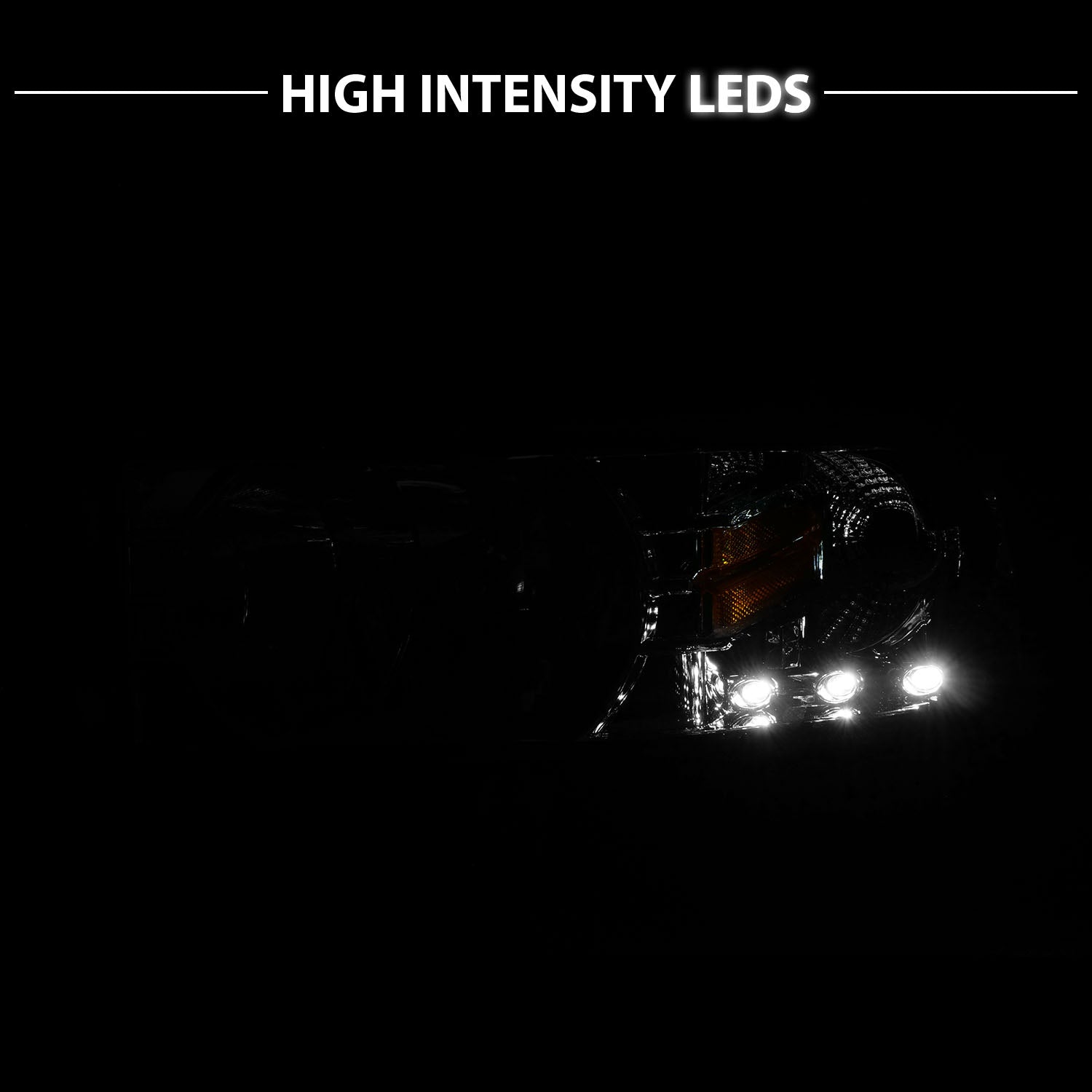 DODGE RAM 94-01 CRYSTAL HEADLIGHTS CHROME W/ LED AMBER