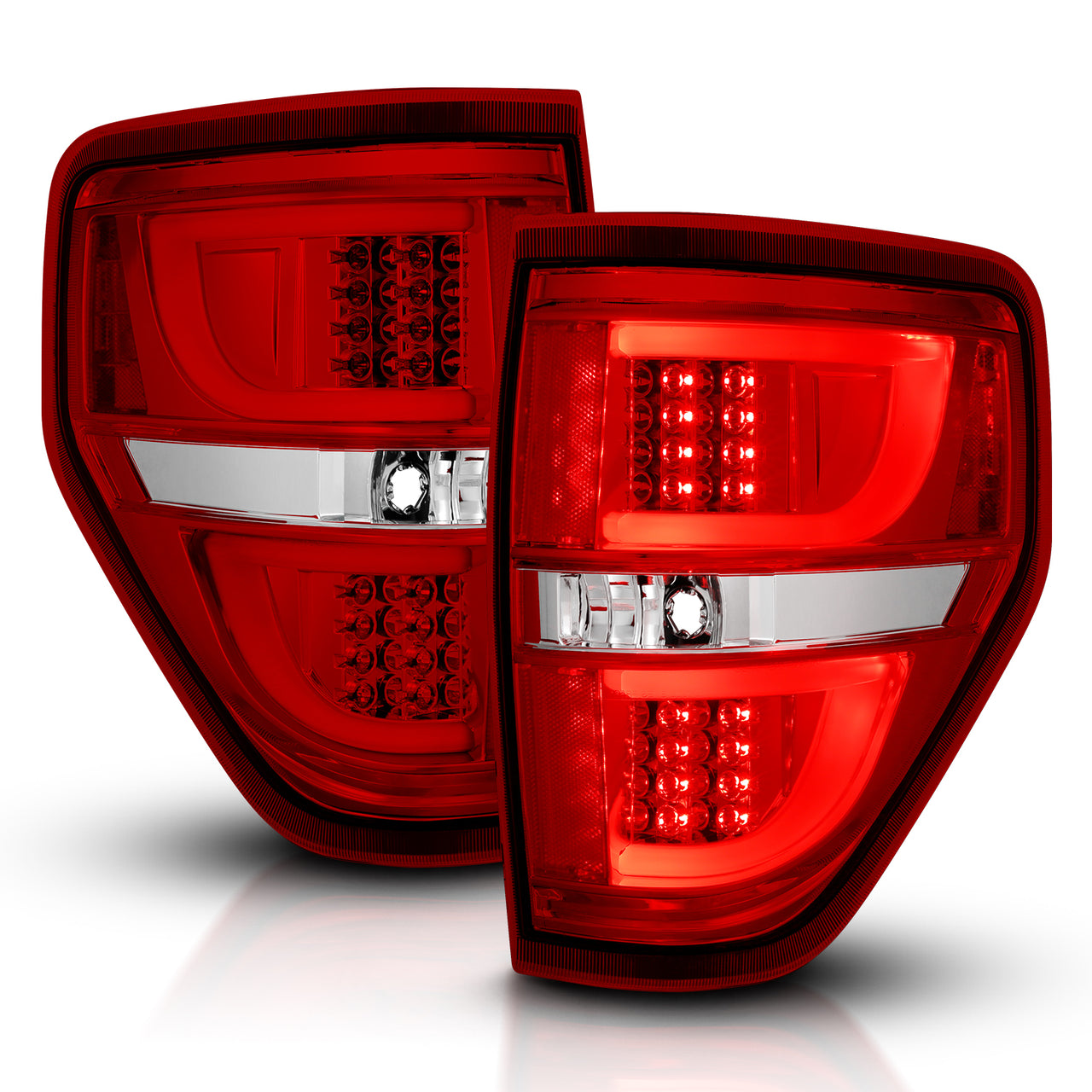 FORD F-150 09-13 LED TAIL LIGHTS G2 RED/CLEAR