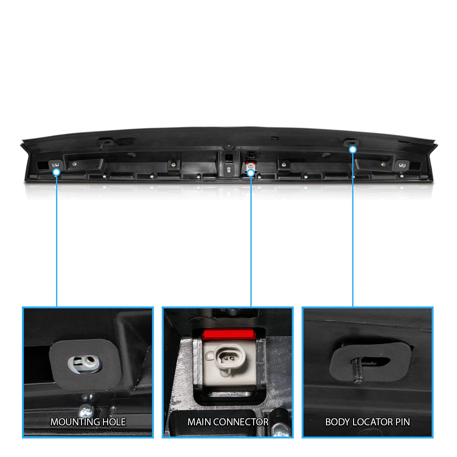 CHEVY SUBURBAN/TAHOE/GMC YUKON/YUKON XL 07-14; YUKON DENALI 09-13 LED 3RD BRAKE LIGHT G4 ALL RED (W/ SPOILER)