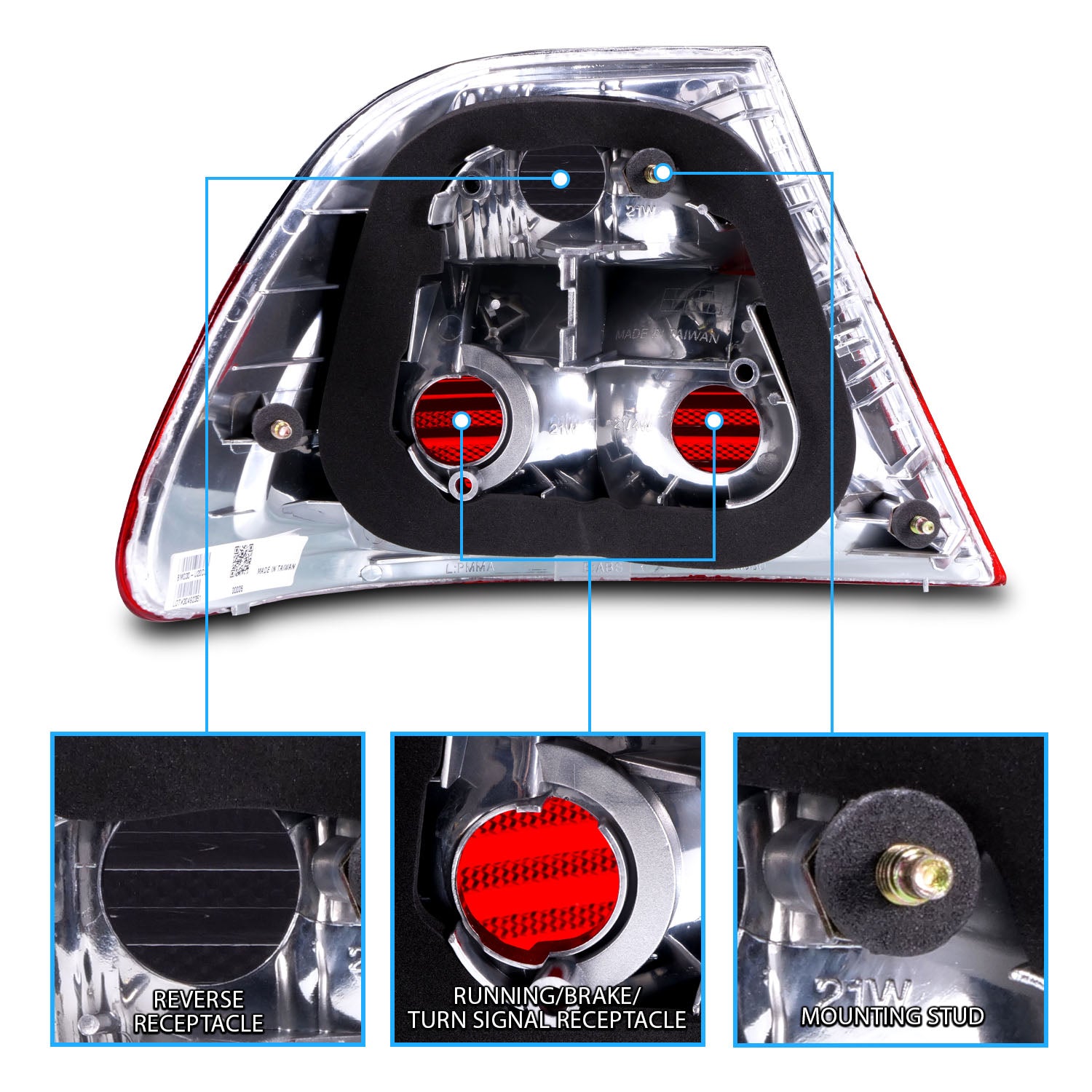 BMW 3 SERIES E46 99-01 2DR TAIL LIGHTS RED/SMOKE LENS (ADD 03-9901TLRC2DSM-4P TO CREATE SET)