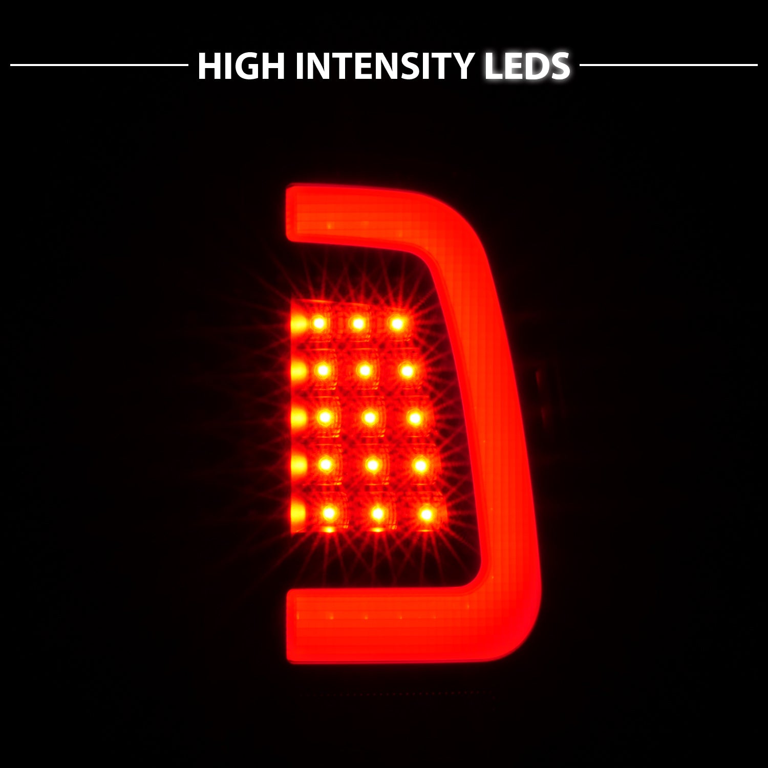 FORD F-250/SUPER DUTY 08-16 LED TAIL LIGHTS BLACK HOUSING CLEAR LENS W/ C LIGHTS BAR