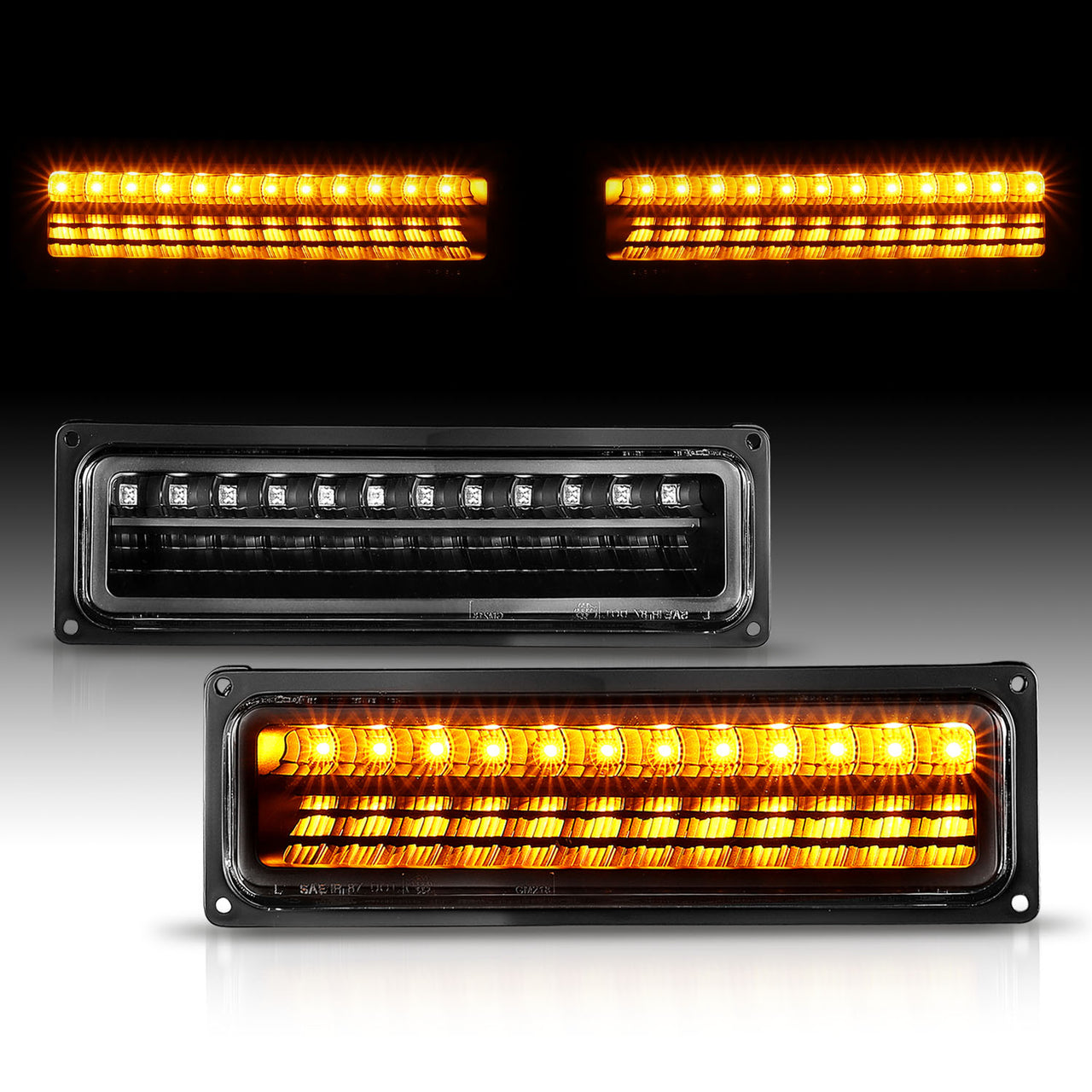CHEVY FULLSIZE/BLAZER/SUBURBAN/SIERRA/YUKON 88-98 PARKING LED LIGHTS JDM BLACK
