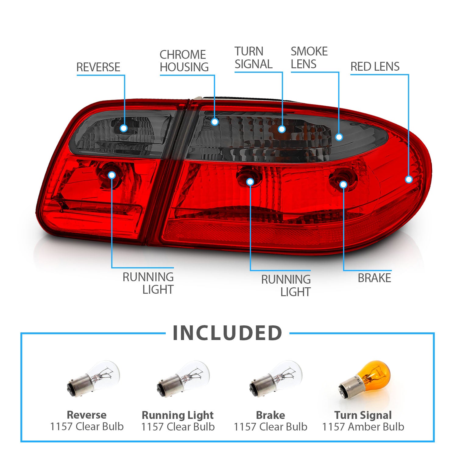 MBZ E CLASS W210 00-02 TAIL LIGHTS G2 RED/SMOKE (W/O LED)
