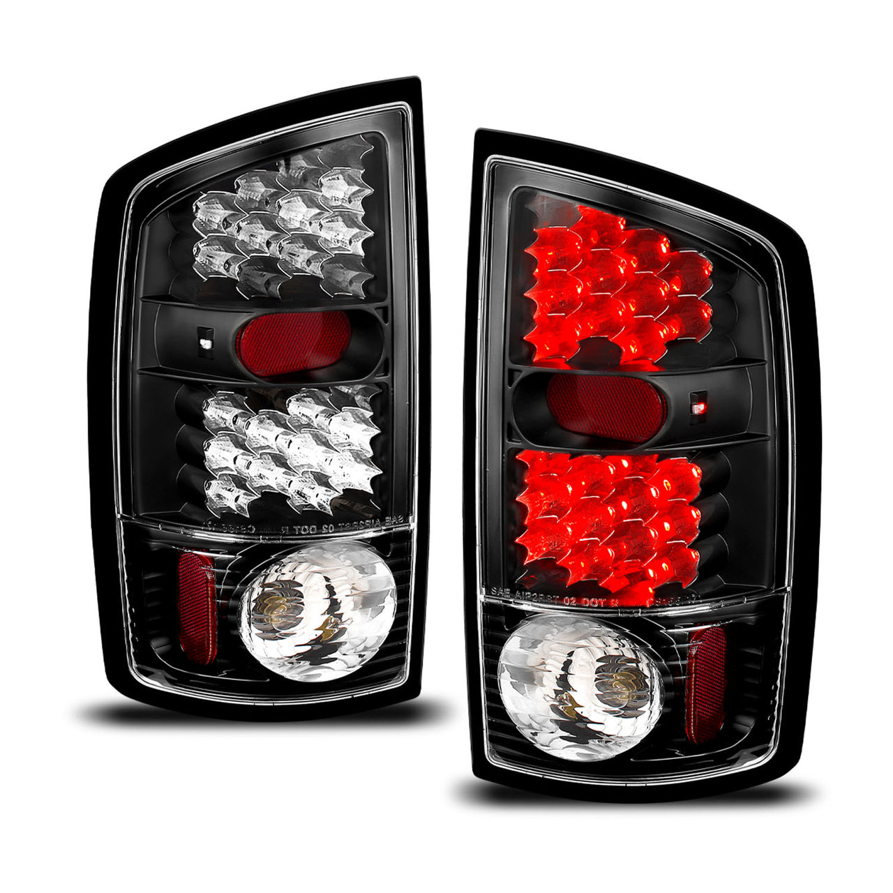 DODGE RAM 02-05 LED TAIL LIGHTS BLACK