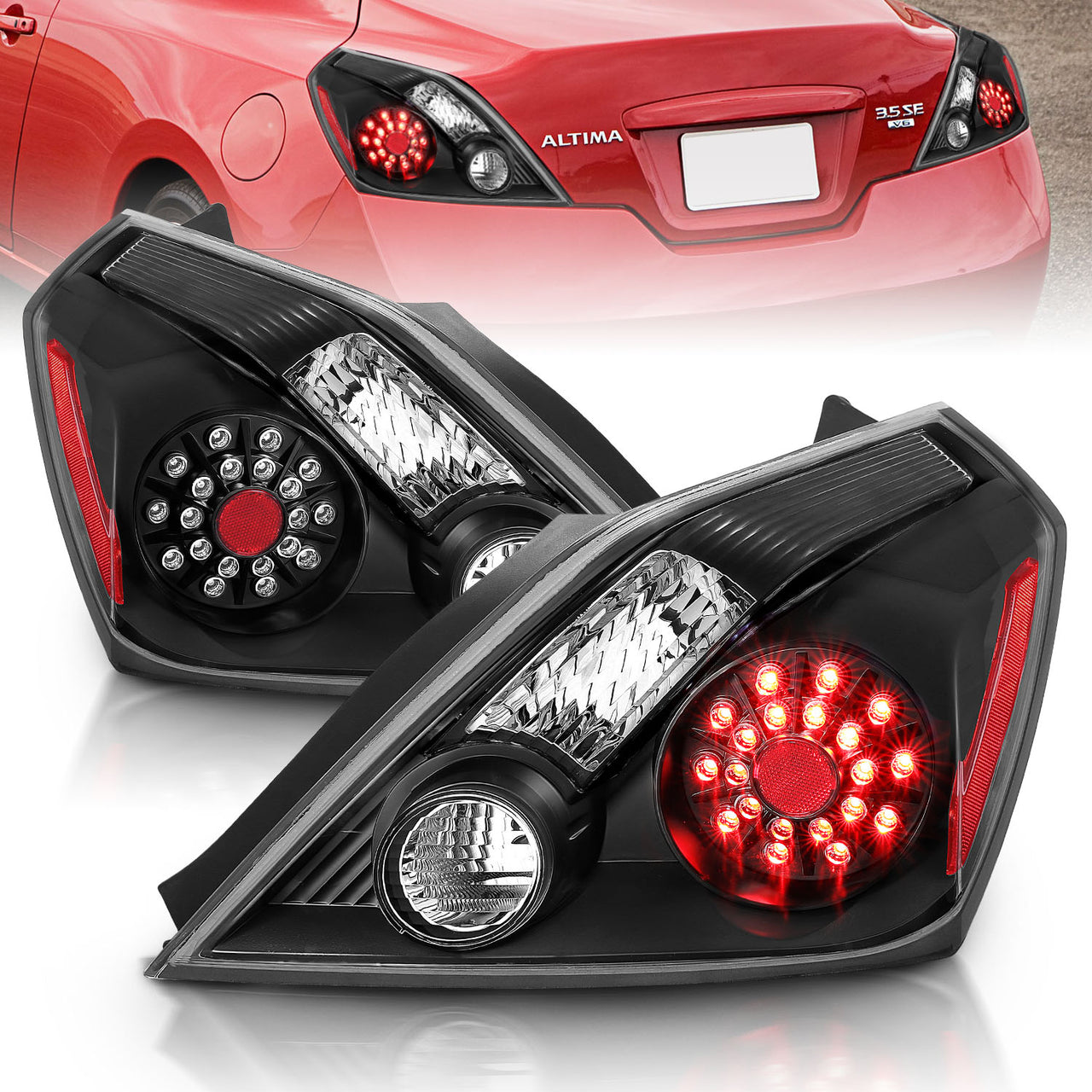 NISSAN ALTIMA 08-UP 2DR LED TAIL LIGHTS BLACK