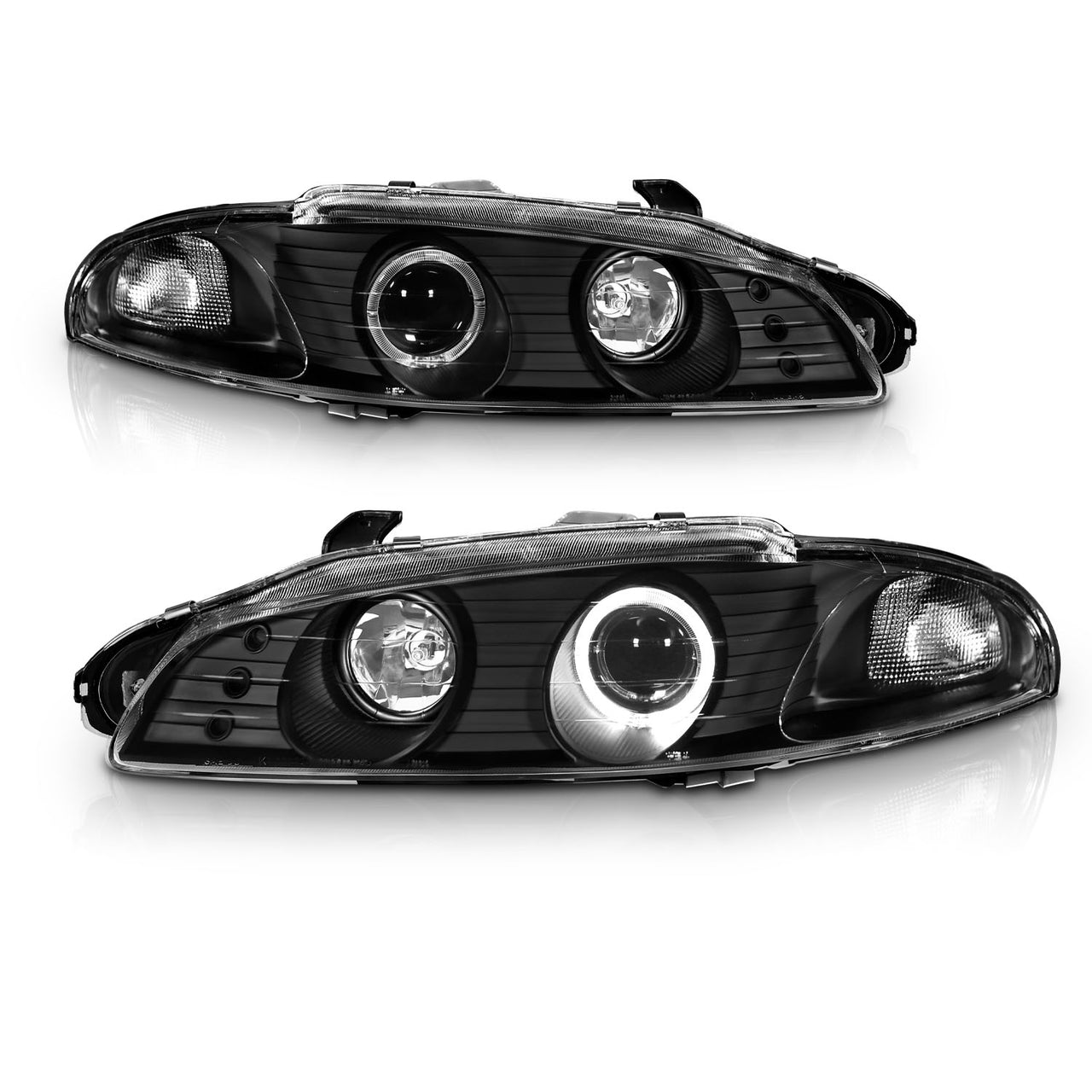 MITSUBISHI ECLIPSE 97-99 PROJECTOR HEADLIGHTS G2 1 HALO BLACK CLEAR