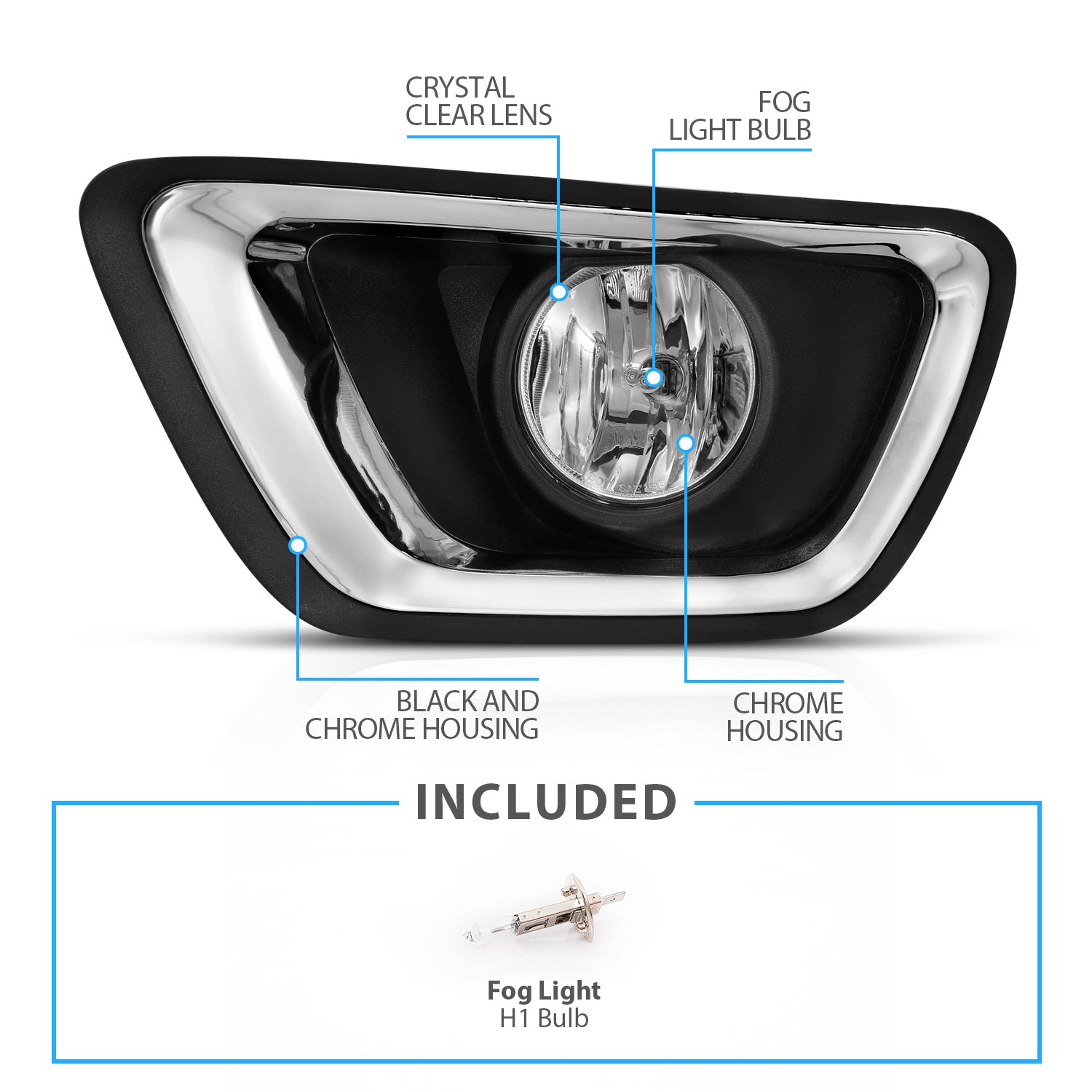 CHEVROLET COLORADO 2015 UP FOG LIGHTS CLEAR