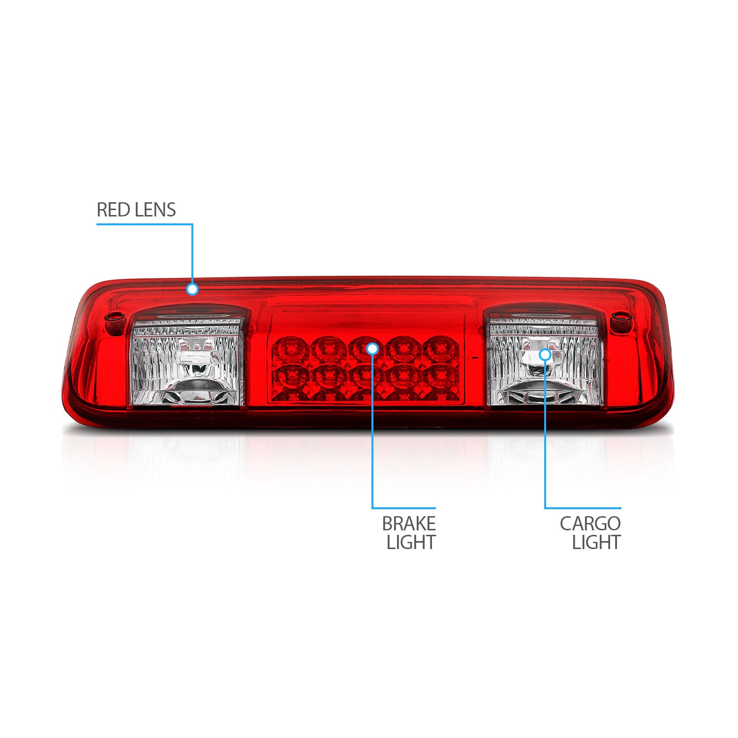FORD F-150 04-08 LED 3RD BRAKE LIGHT RED/CLEAR