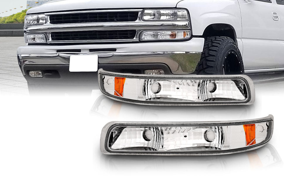 CHEVY SILVERADO 99-01 BUMPER LIGHTS EURO CLEAR AMBER