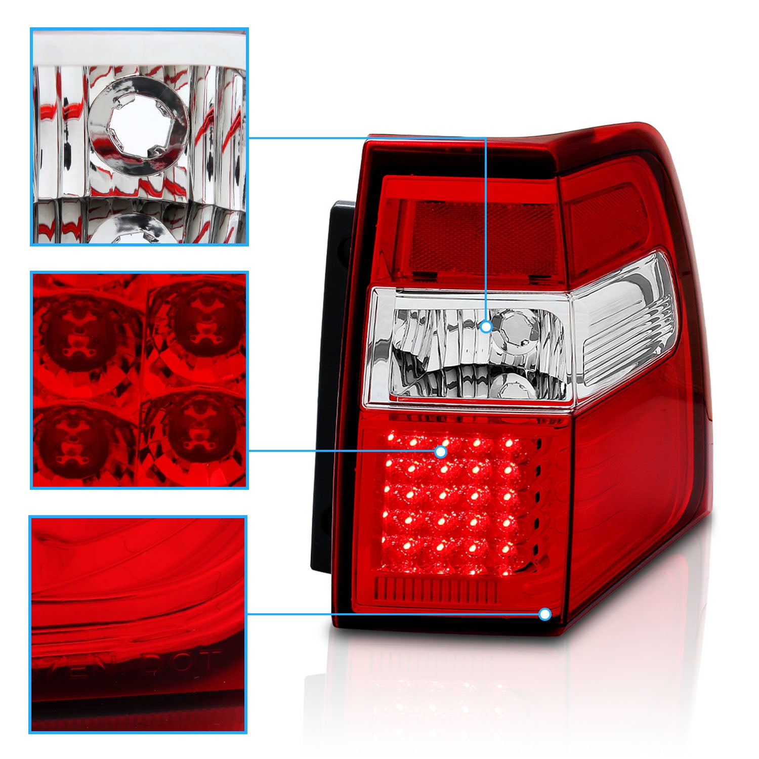 FORD EXPEDITION 07-UP LED TAIL LIGHTS RED/CLEAR
