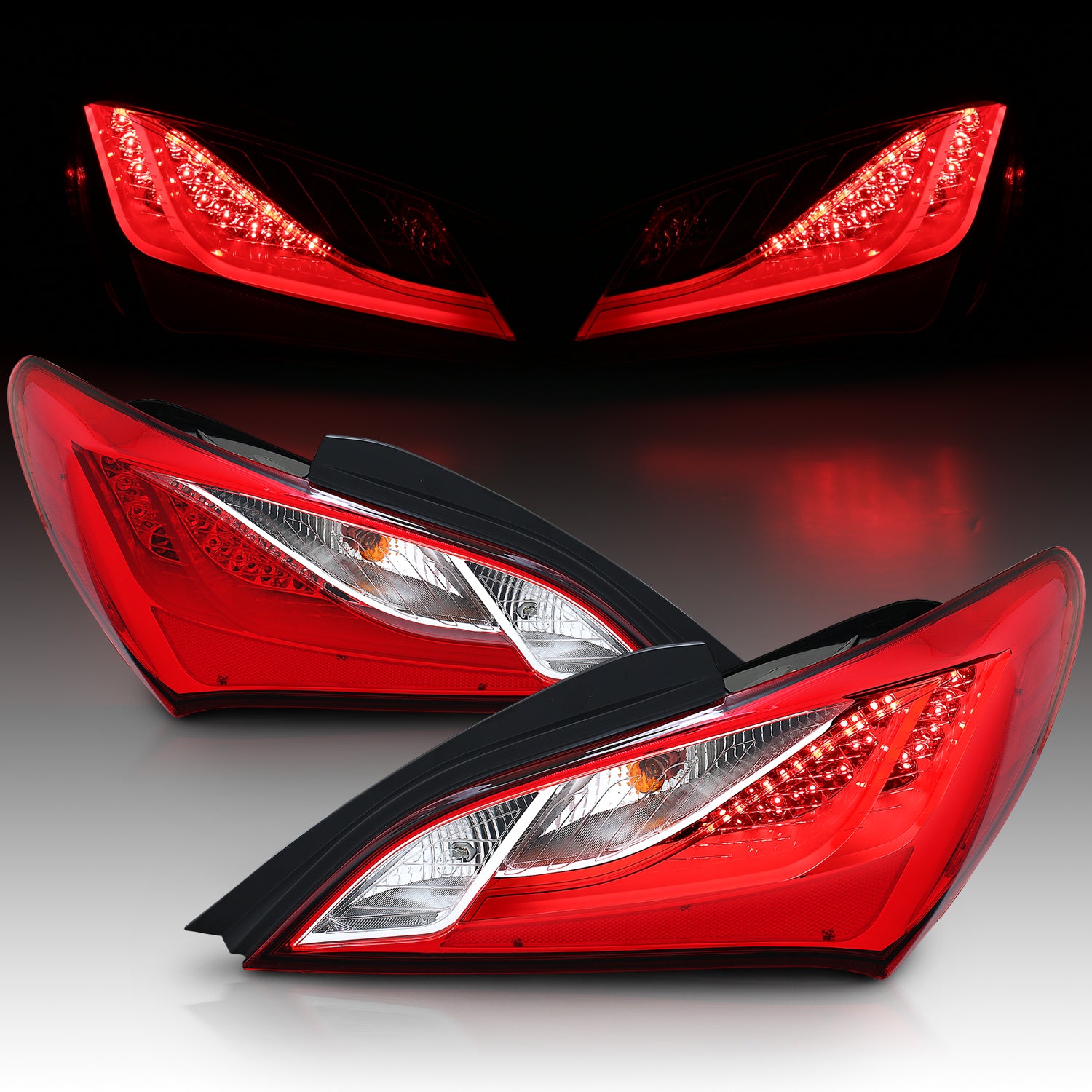 HYUNDAI GENESIS 10-13  2DR LED TAIL LIGHTS  RED/CLEAR
