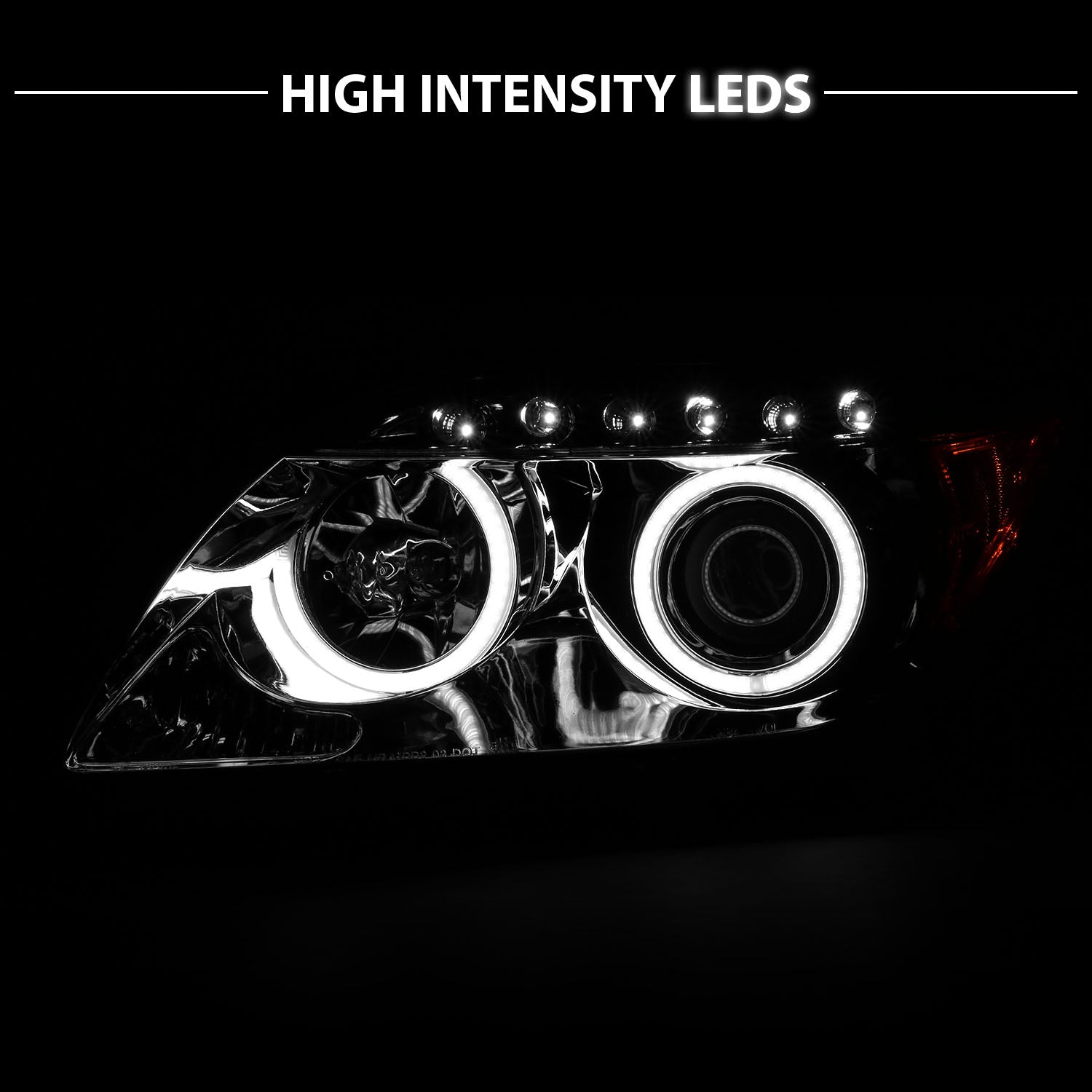 SCION TC 05-10 PROJECTOR HEADLIGHTS HALO CHROME CLEAR AMBER (RX HALO)