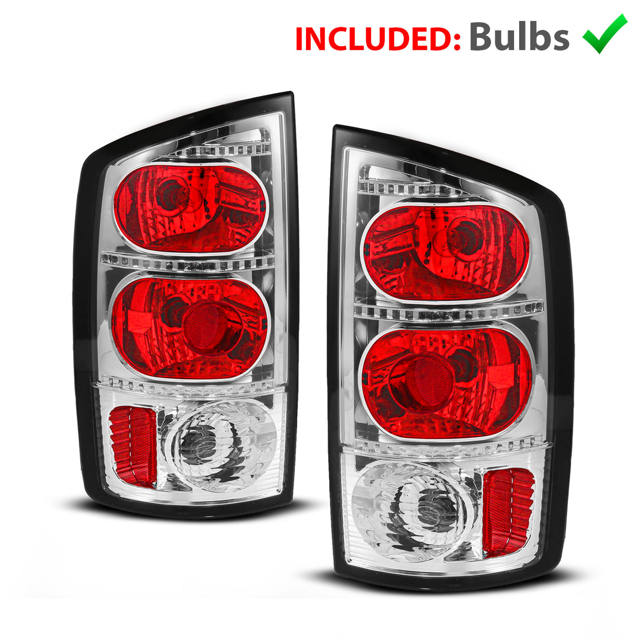 DODGE RAM 02-05 TAIL LIGHTS RED/CHROME