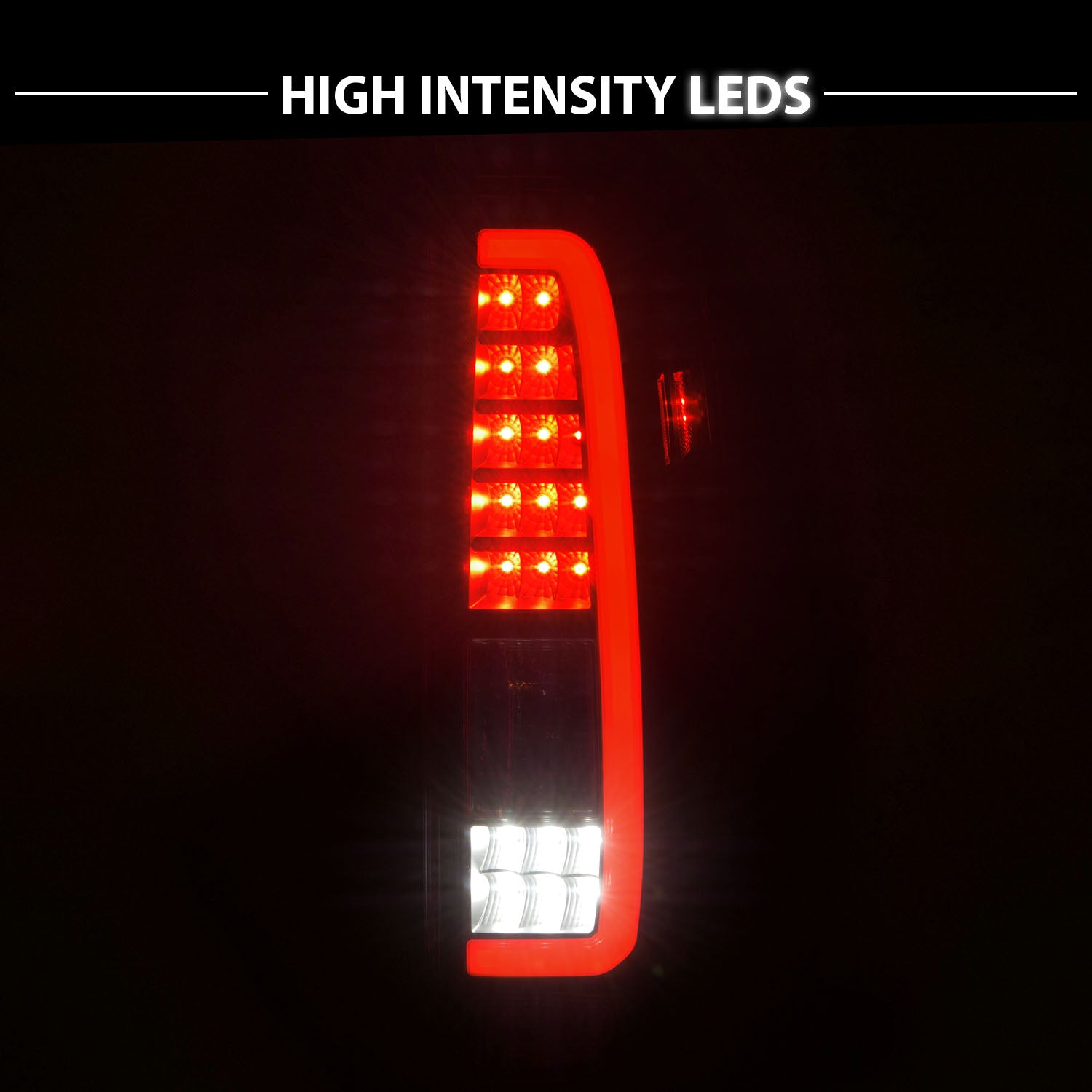 NISSAN FRONTIER 05-19 / SUZUKI EQUATOR 9-12 LED TAIL LIGHTS BLACK HOUSING CLEAR LENS W/C LIGHT BAR