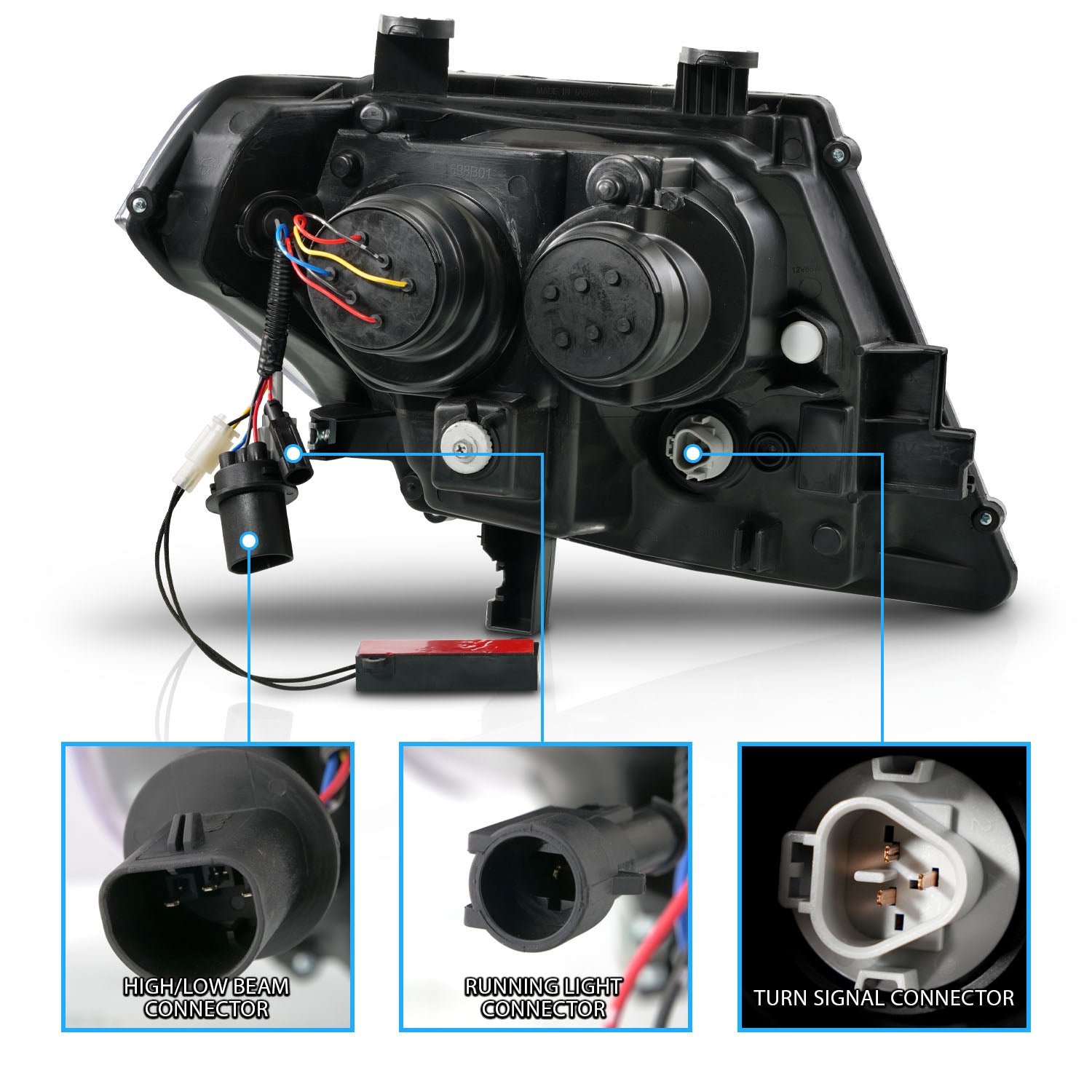 NISSAN FRONTIER 09-20 PROJECTOR LIGHT K嚙瘡EADLIGHTS CHROME SEQUENTIAL LIGHT BAR (W/ DRL)