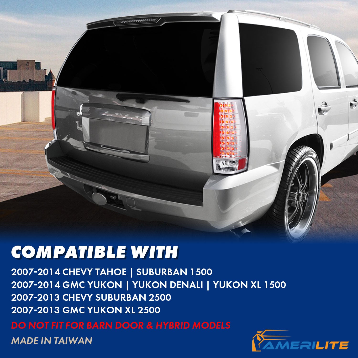 CHEVY TAHOE/SUBURBAN 07-UP LED G4 TAIL LIGHTS ALL CROME (ESCALADE LOOK)