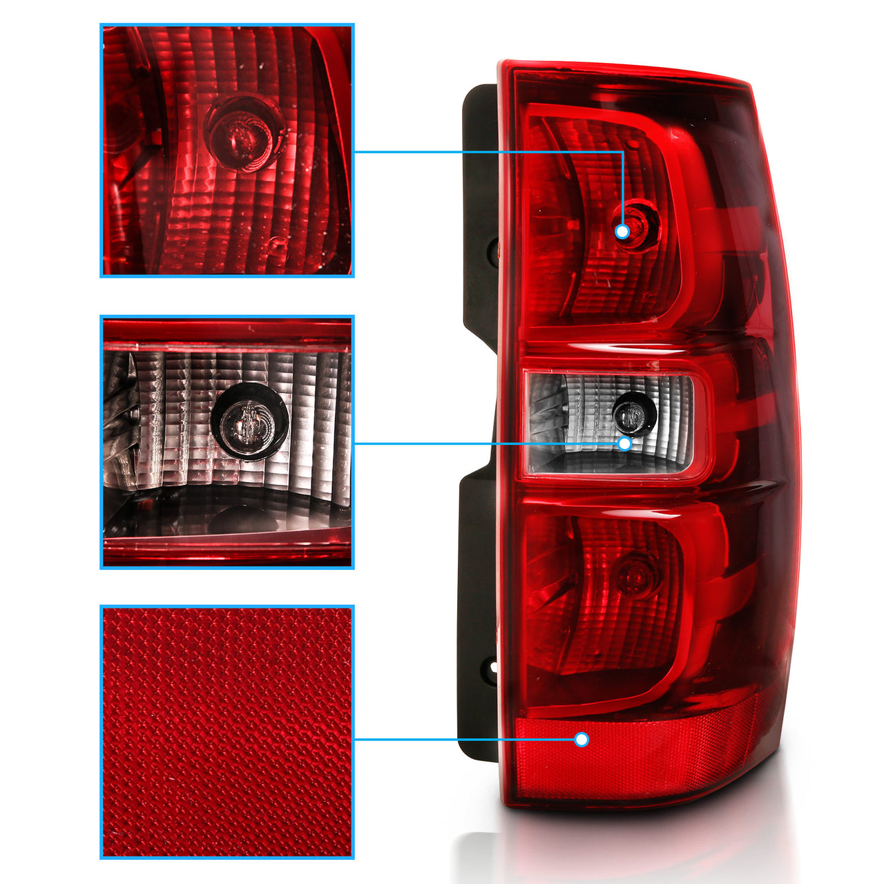 CHEYV TAHOE/SUBURBAN 07-14 TAIL LIGHTS CHROME (OE REPLACEMENT)