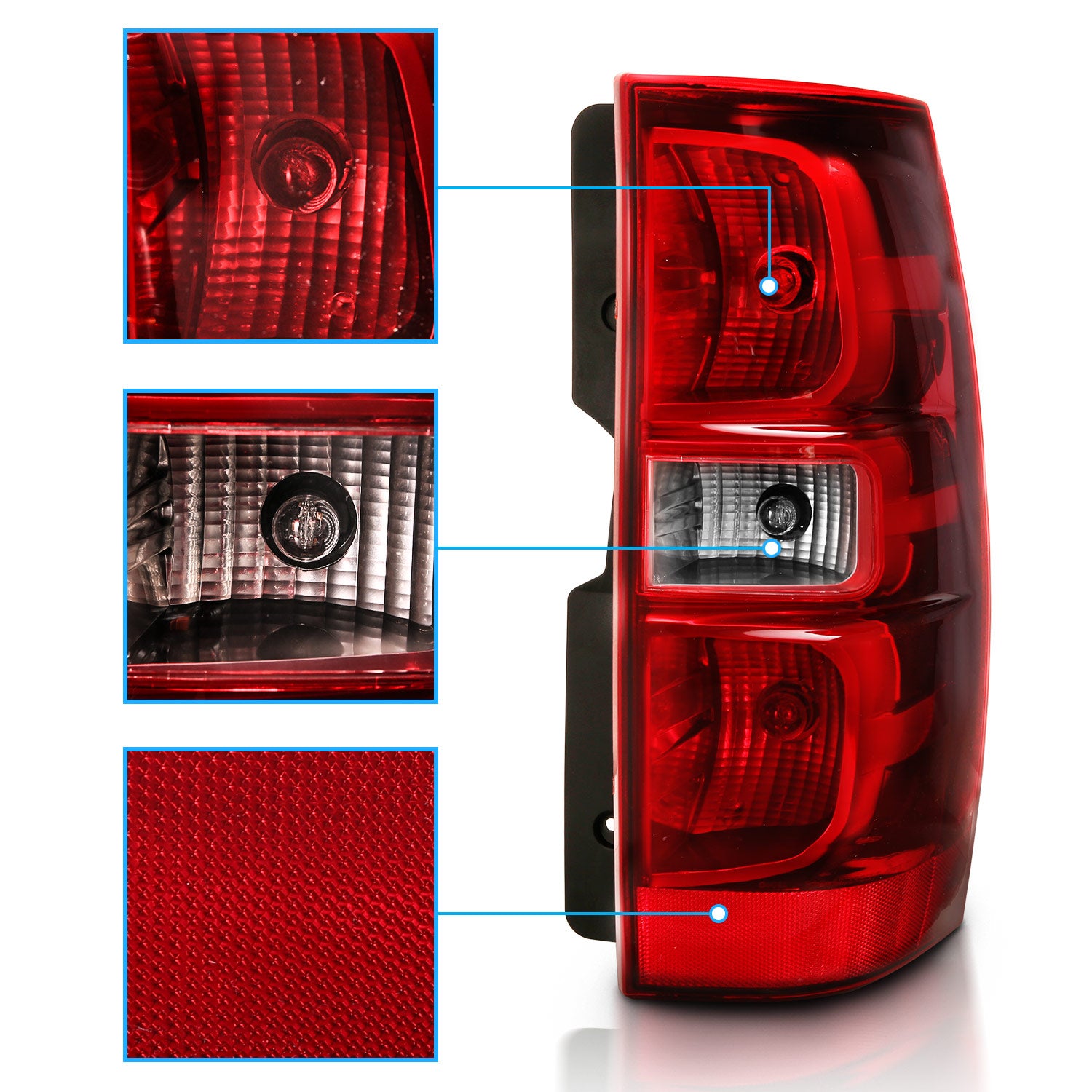 CHEYV TAHOE/SUBURBAN 07-14 TAIL LIGHTS CHROME (OE REPLACEMENT)