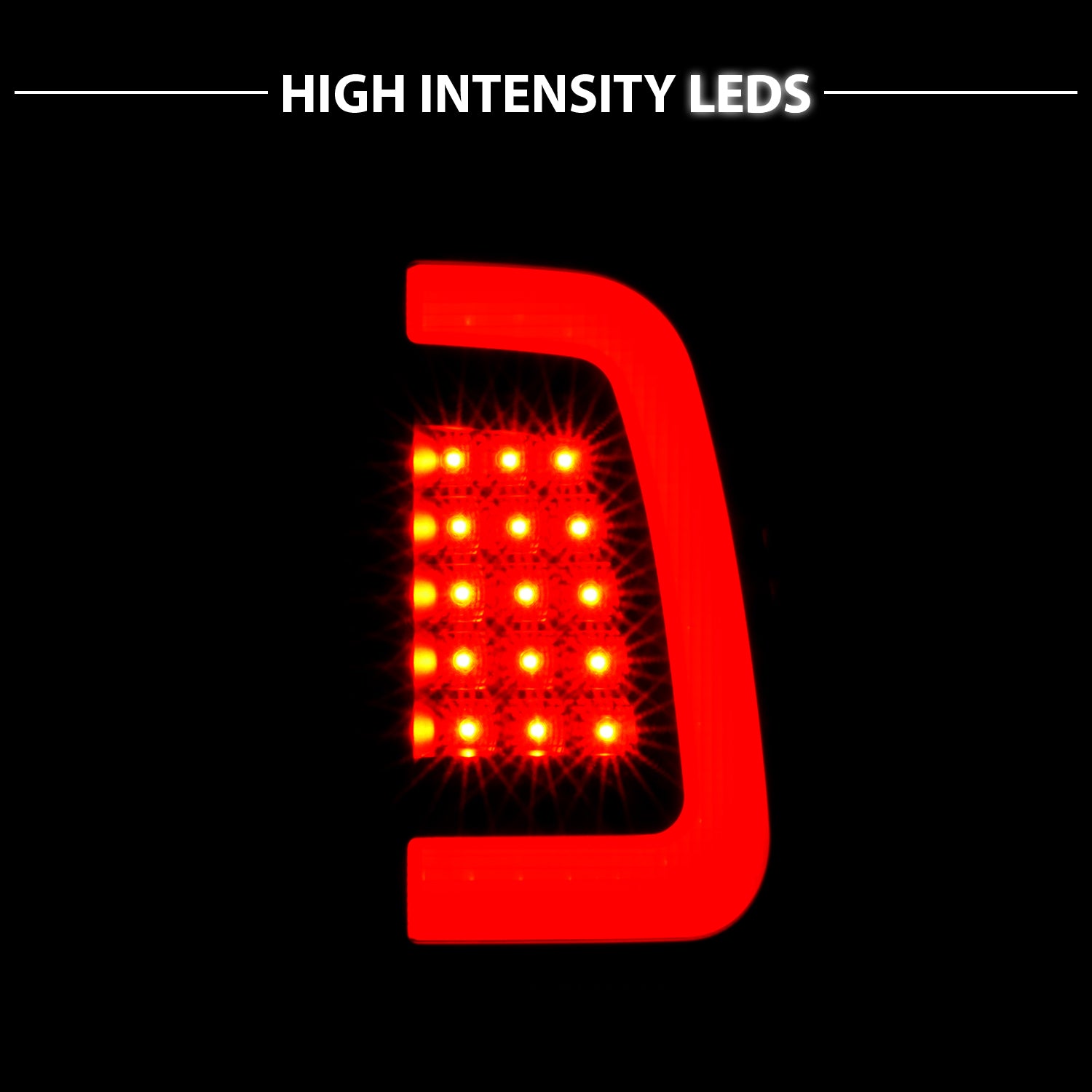 FORD F-250/SUPER DUTY 08-16 LED TAIL LIGHTS BLACK HOUSING SMOKE LENS (W/ C LIGHTS BAR)