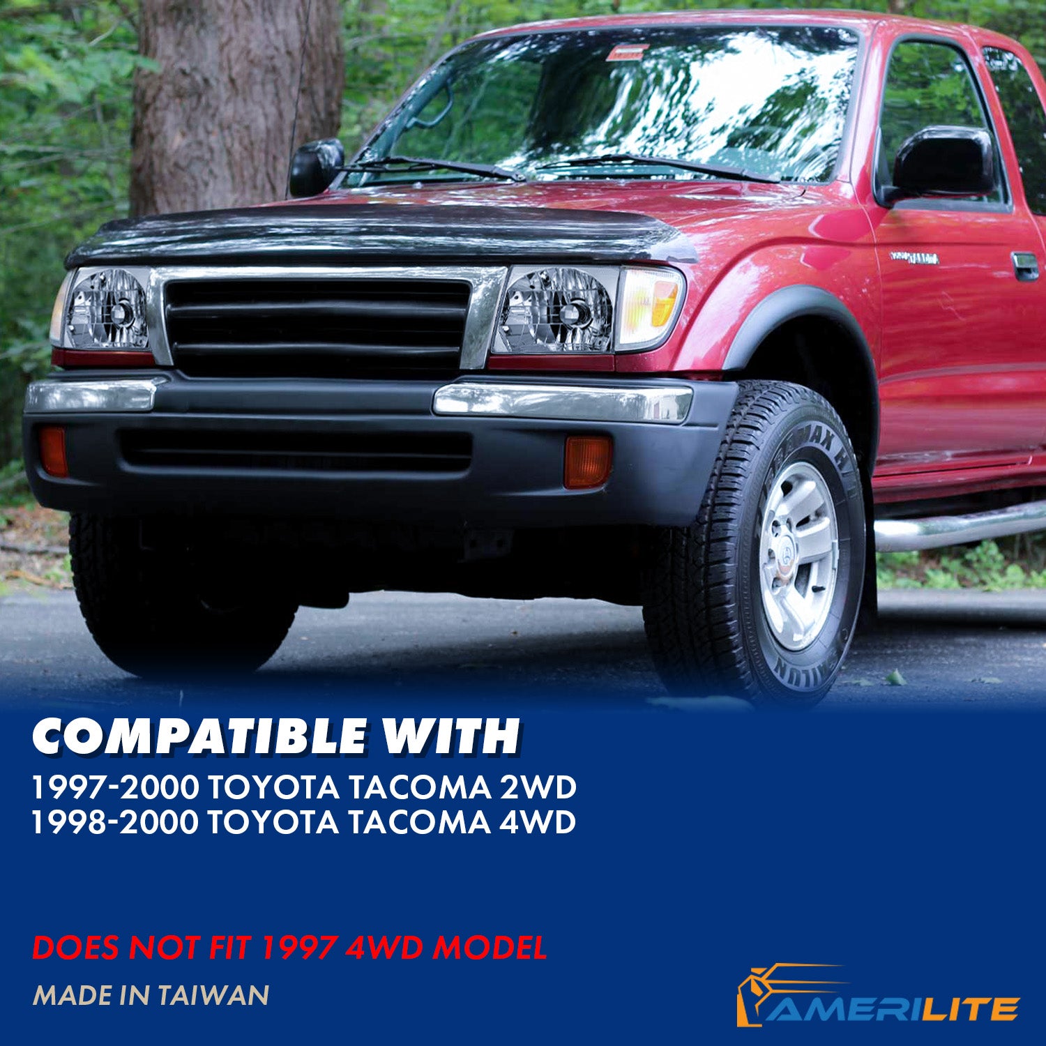 TOYOTA TACOMA 97-00 HEADLIGHTS CHROME