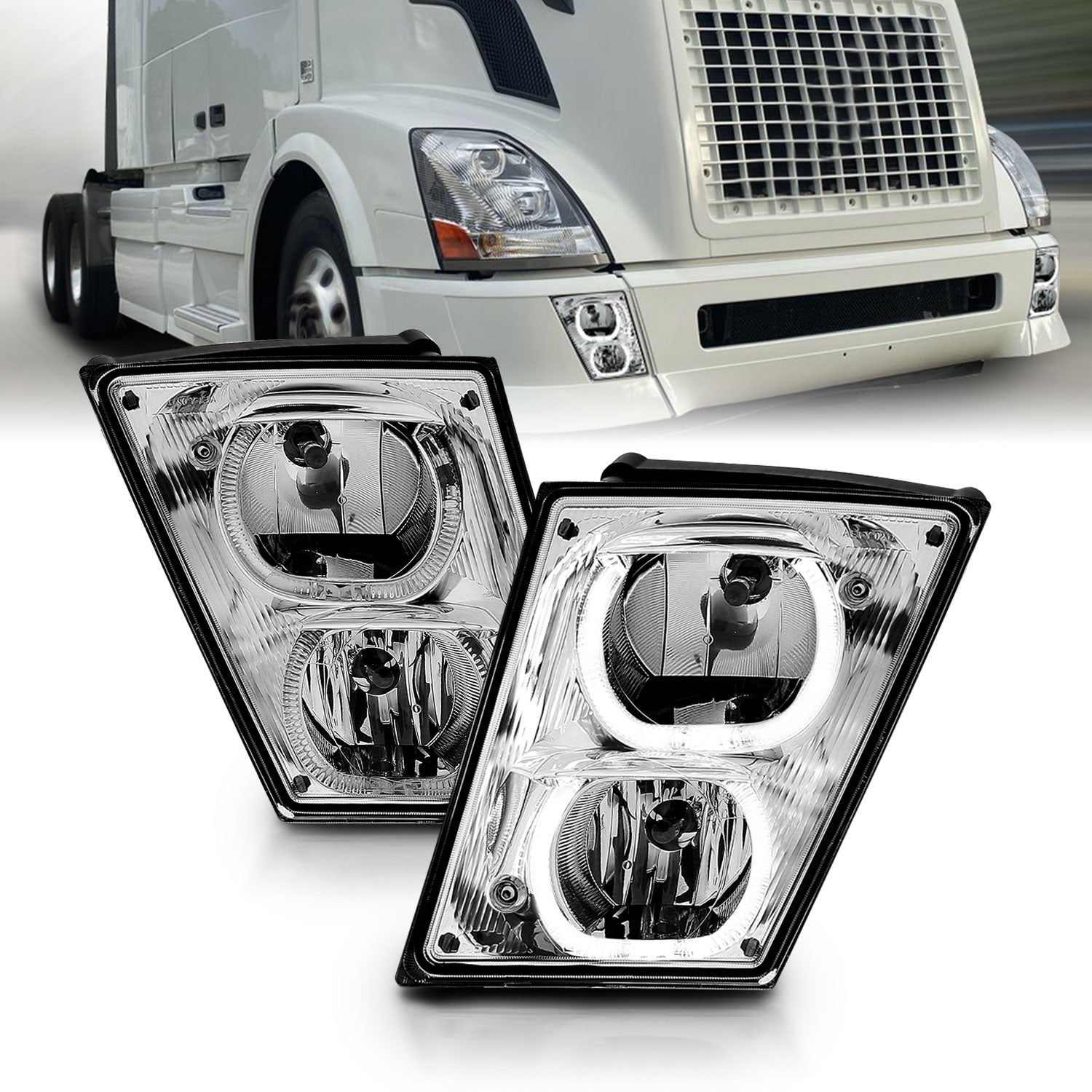 VOLVO VN/VNL SERIES 04-15 FOG LIGHT U BAR STYLE H.L CHORME