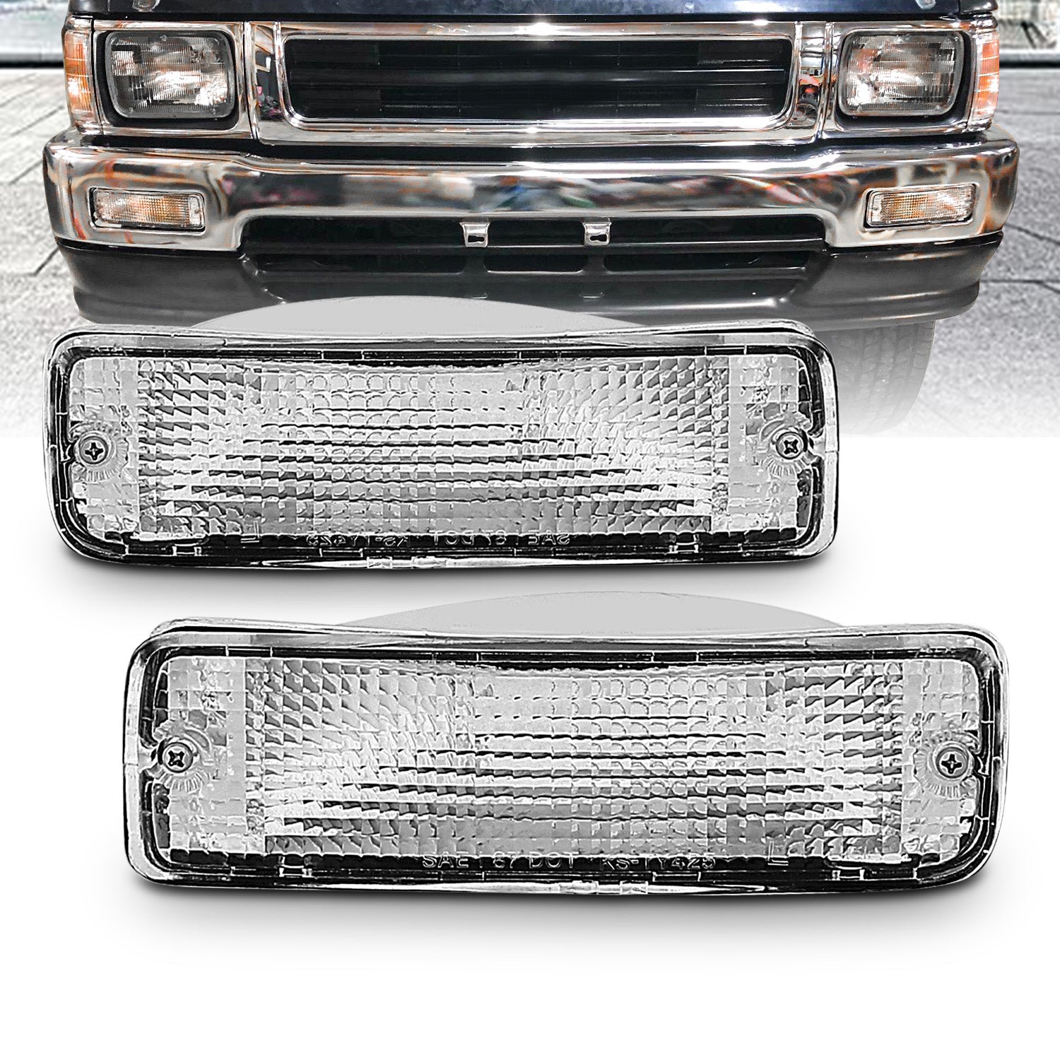 TOYOTA PICKUP 89-95 BUMPER LIGHTS CLEAR