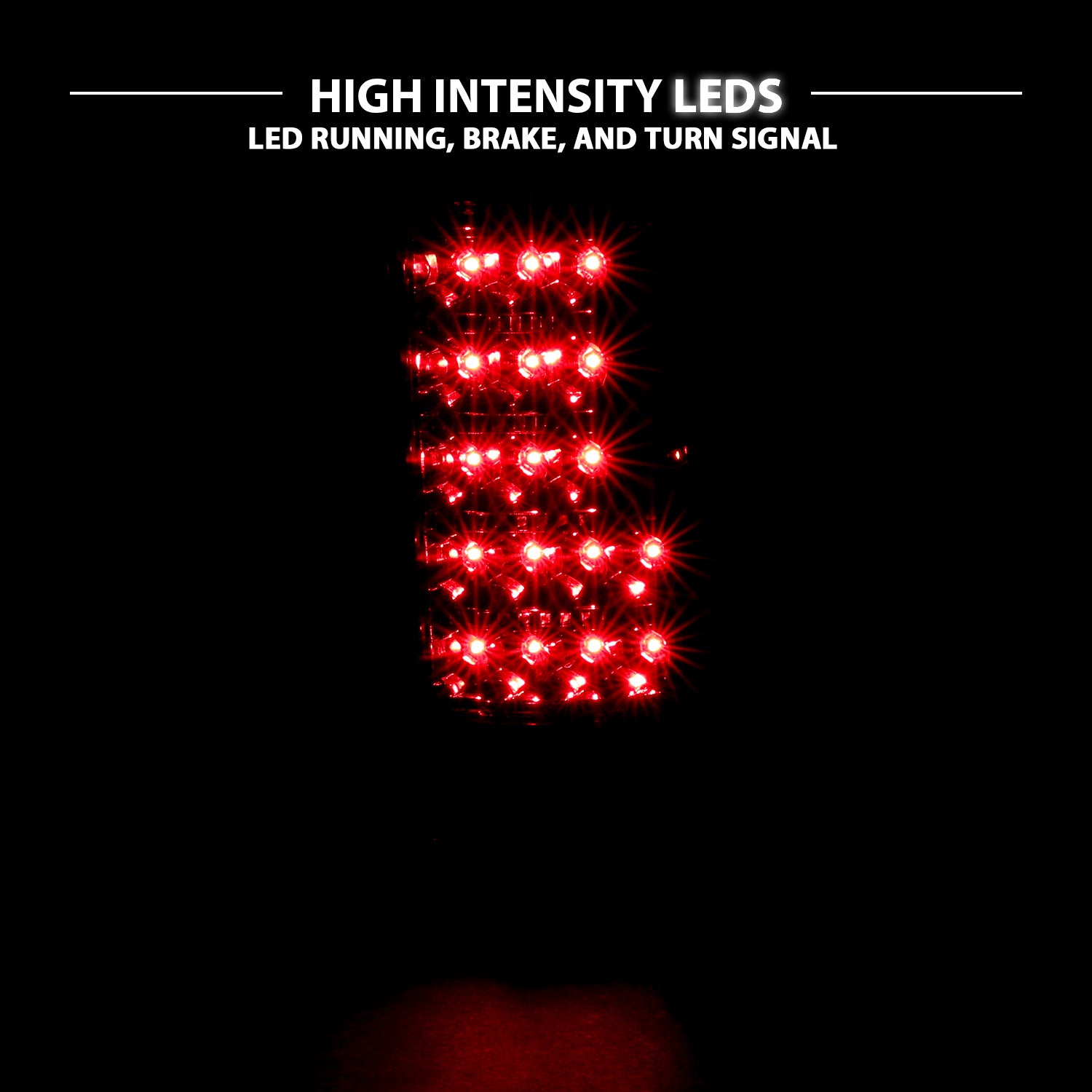 Chevy/GMC C/K 1500/2500/3500 88-99, SUBURBAN/YUKON 92-00, TAHOE 94-00, BLAZER 92-94, CADILLAC ESCALADE 99-00 LED TAIL LIGHTS RED HOUSING CRYSTAL LENS (NEW STYLE)